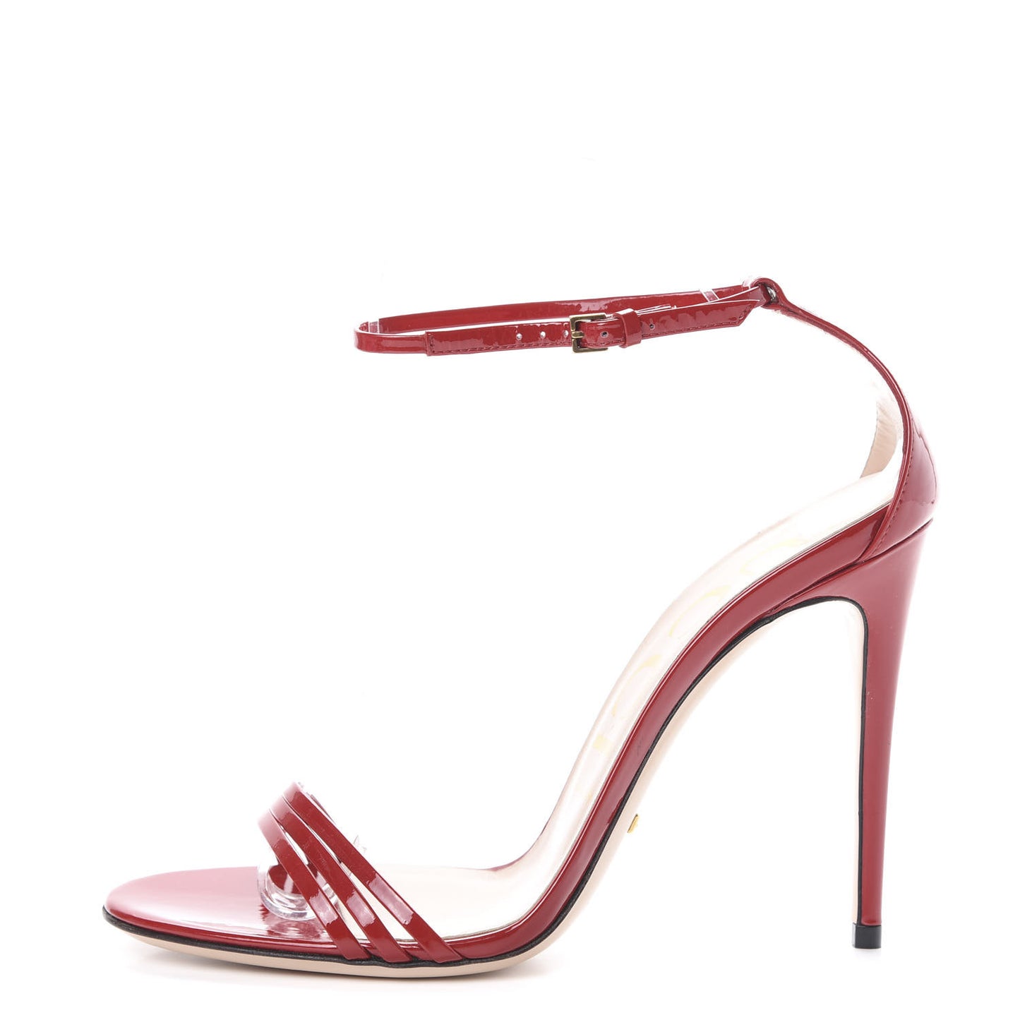 Patent Strappy Removable Sock Sandals 38.5 Hibiscus Red