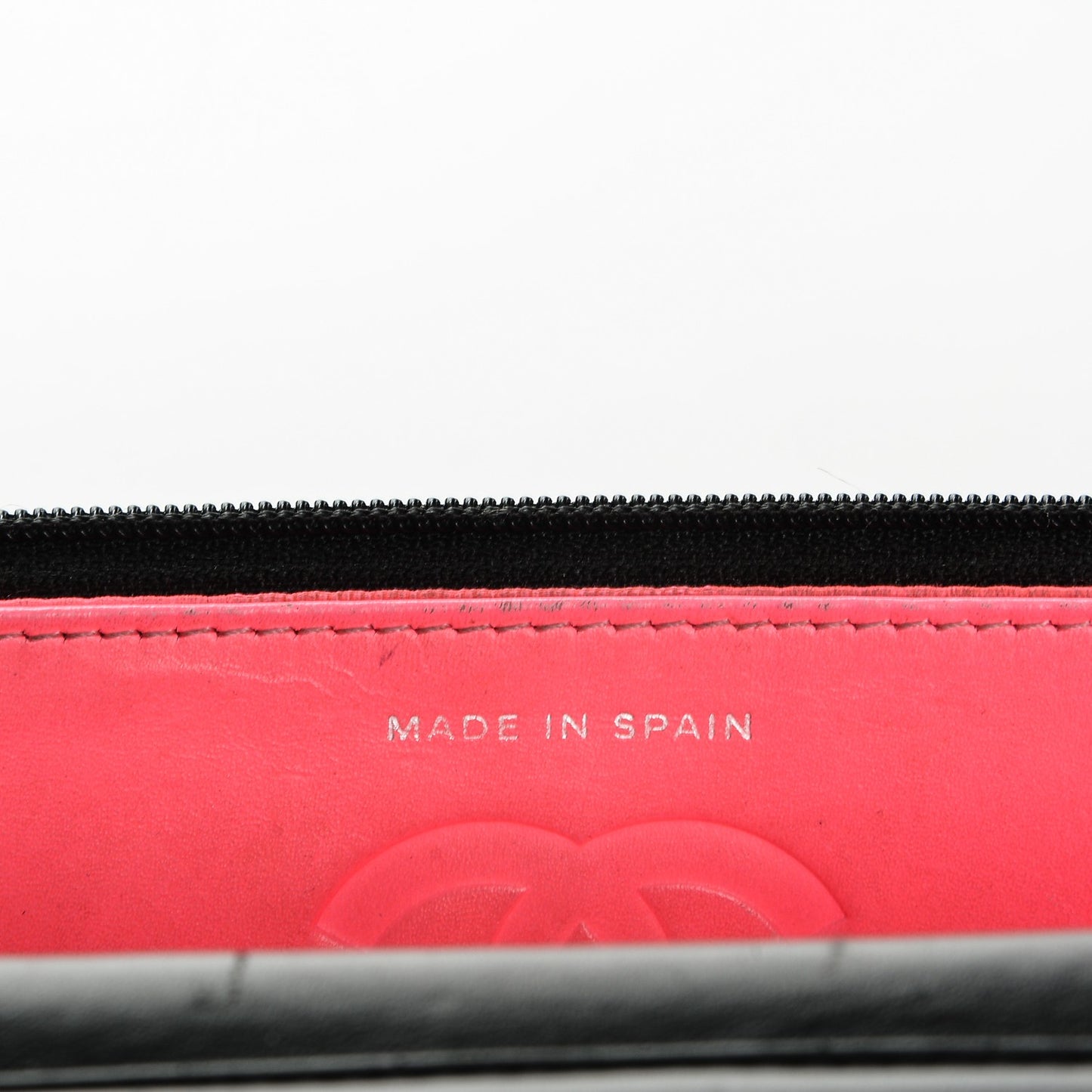 Calfskin Quilted Cambon Wallet On Chain WOC Black