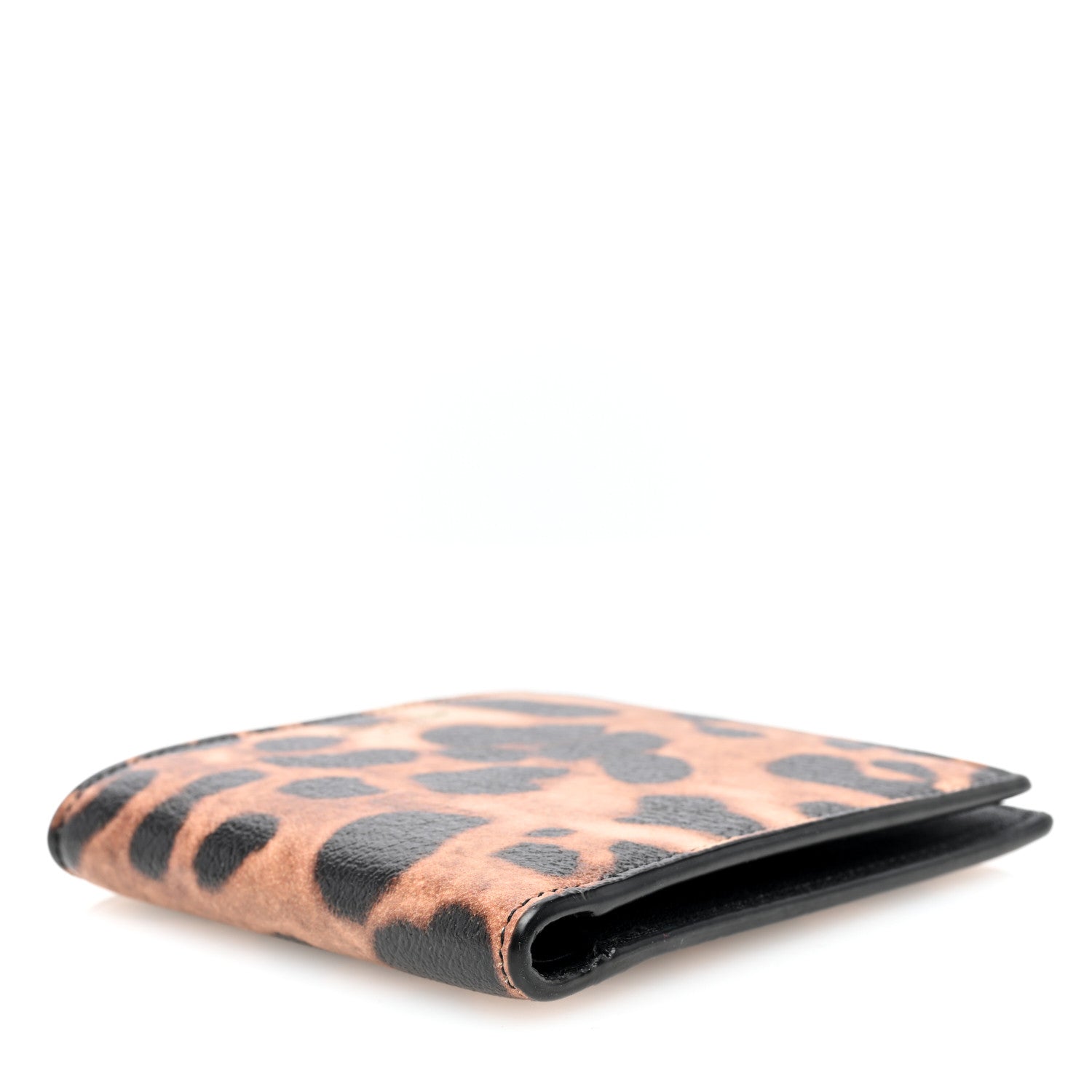 Saint Laurent Calfskin Leopard Print East West Wallet Natural Black 4 of 6