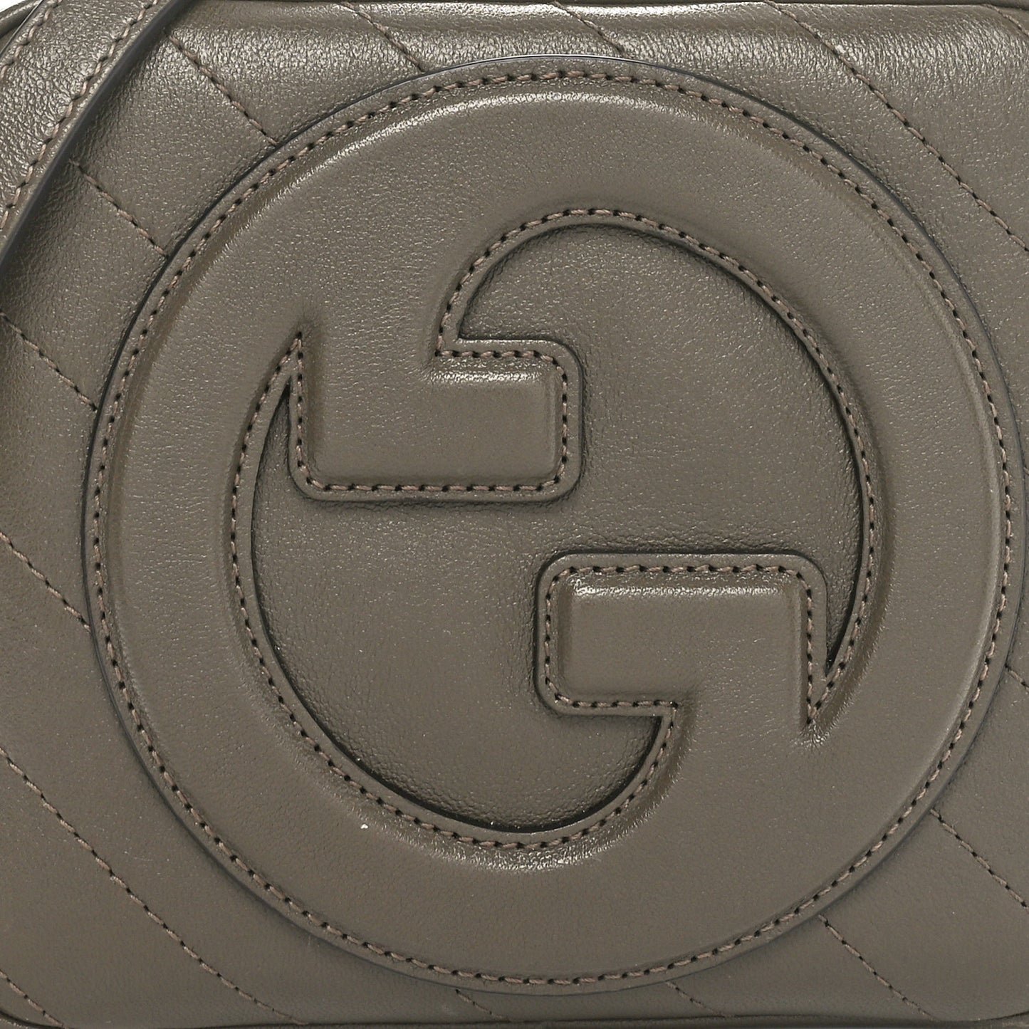 Sakai Be Green Calfskin Diagonal Stitched Blondie Top Handle Bag Craclet Brown