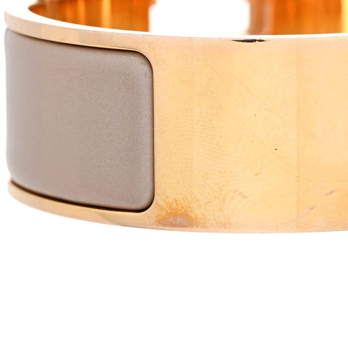 Enamel Wide Clic Clac H Bracelet GM Marron Glace