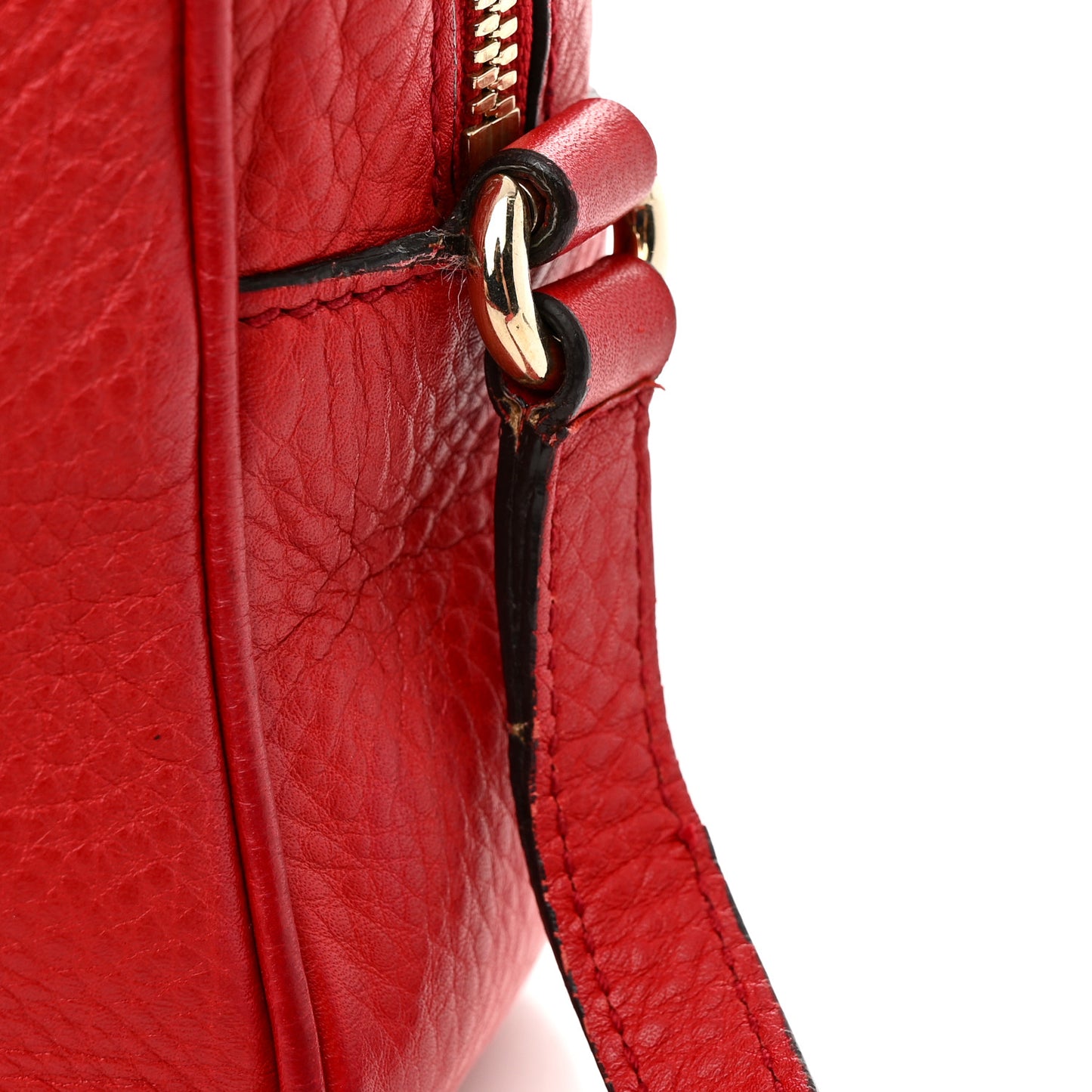 Pebbled Calfskin Small Soho Disco Bag Tabasco Red