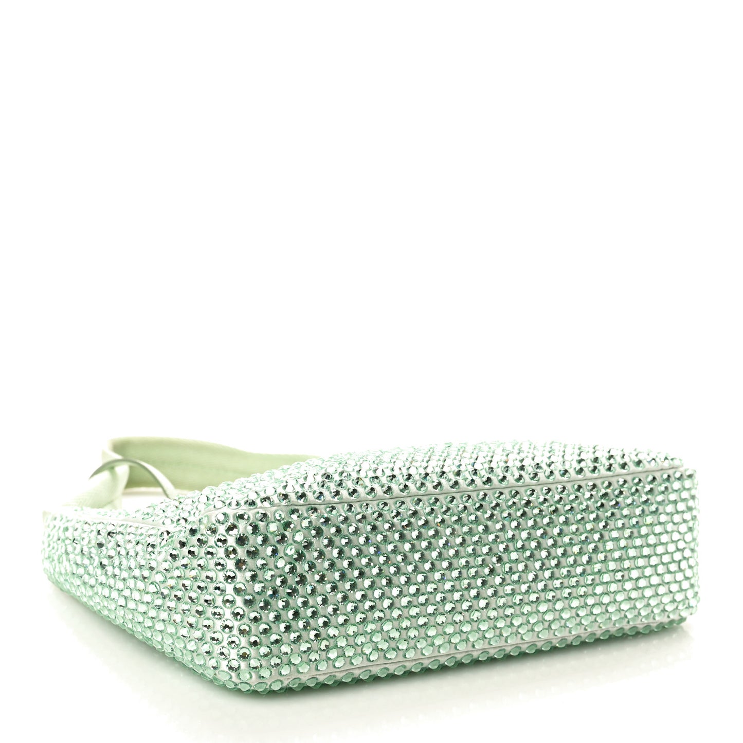 Satin Crystal Mini Re-Edition 2000 Bag Acqua