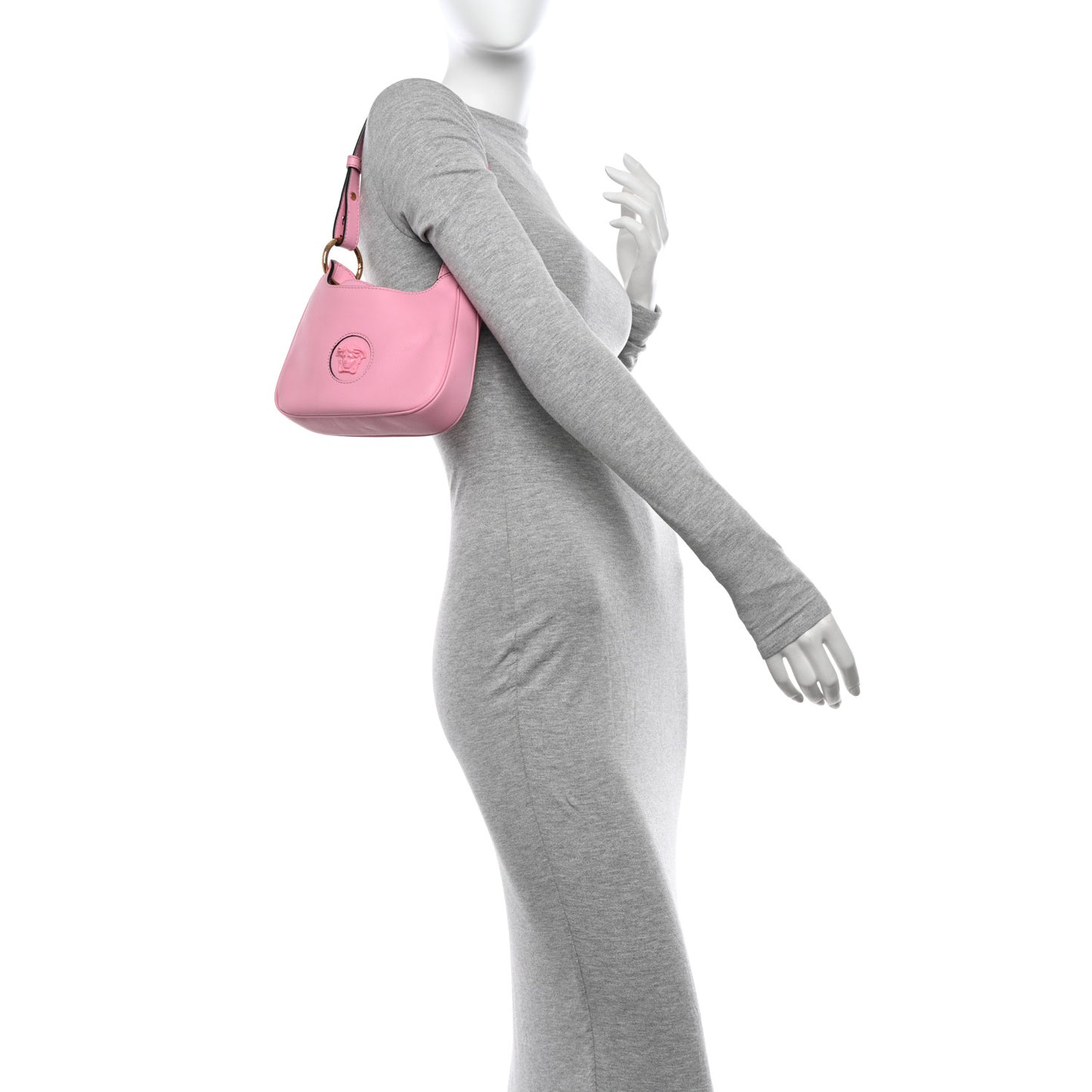 Calfskin La Medusa Small Hobo Crossbody Pink
