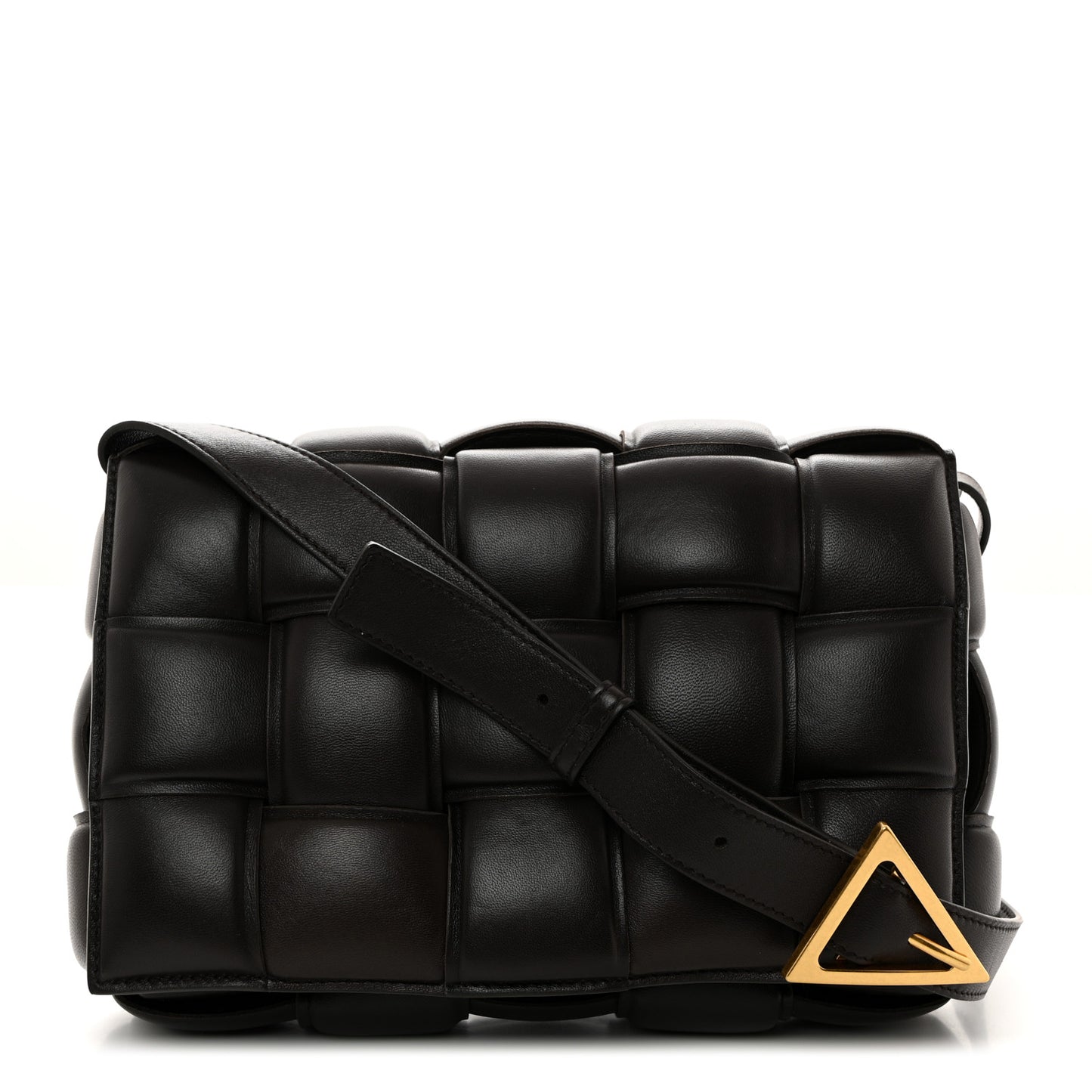 Nappa Maxi Intreccio Padded Cassette Crossbody Bag Fondente