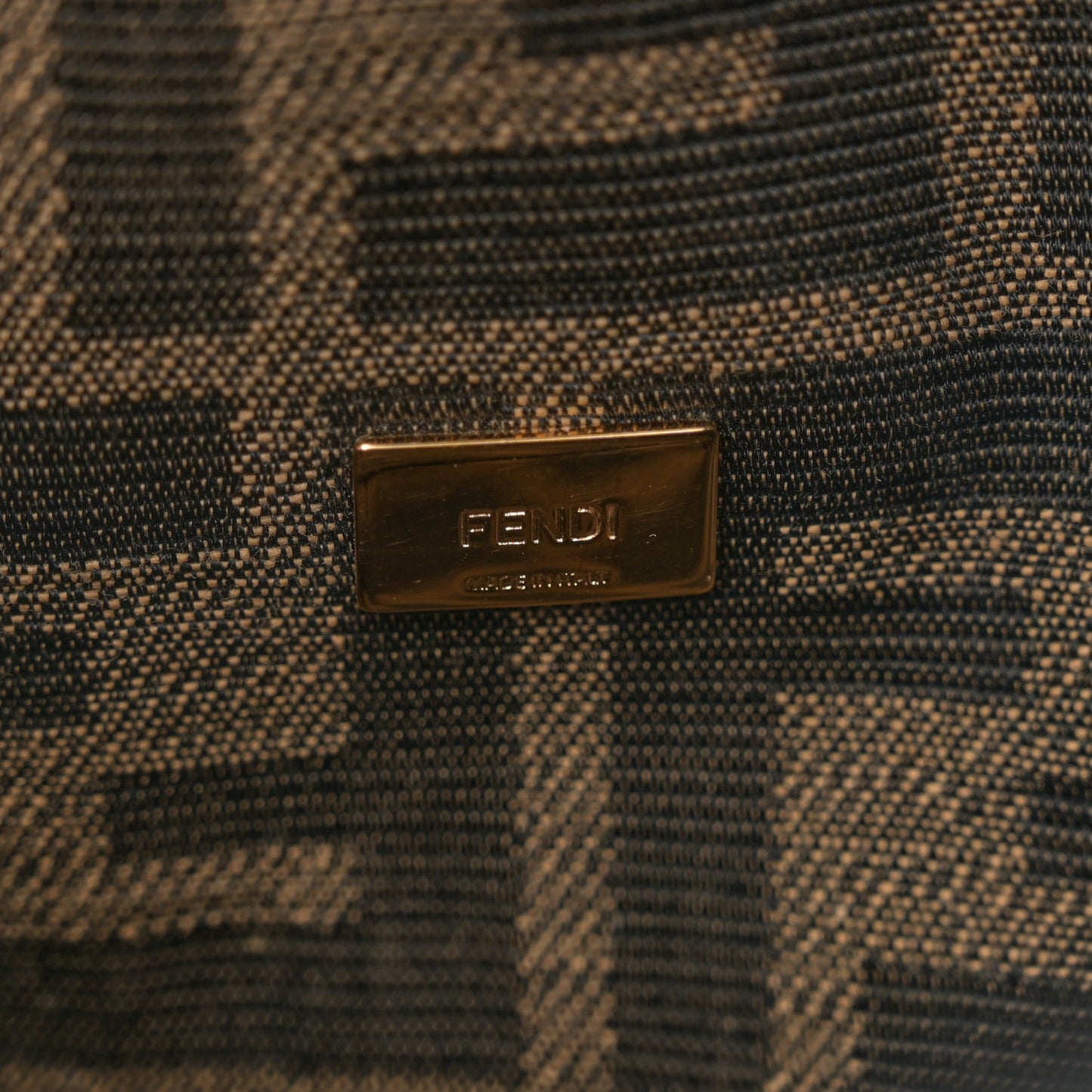 Fabric Jacquard FF 1974 Mini Baguette Tobacco Moro Black