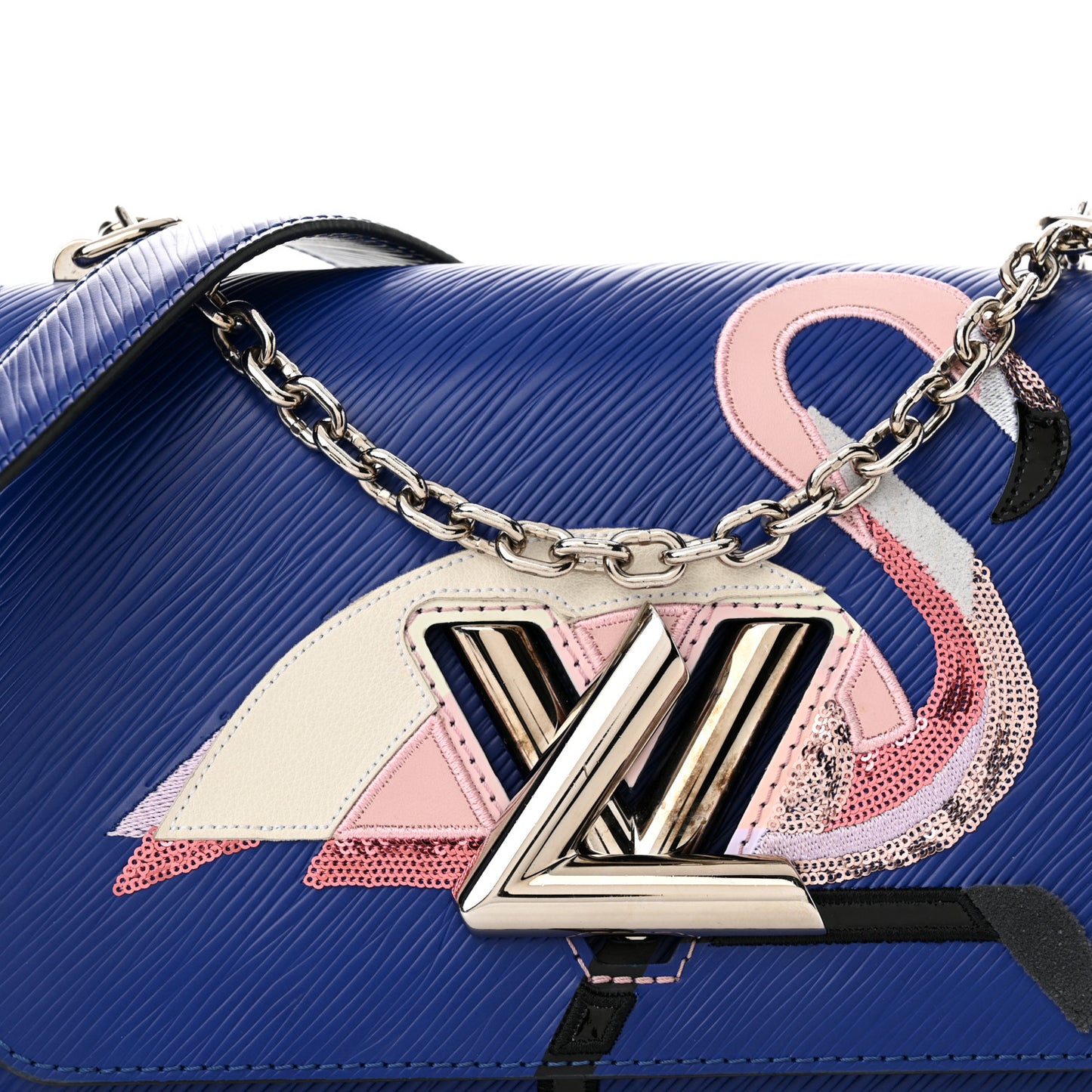 Epi Flamingo Twist Shoulder Bag MM Blue