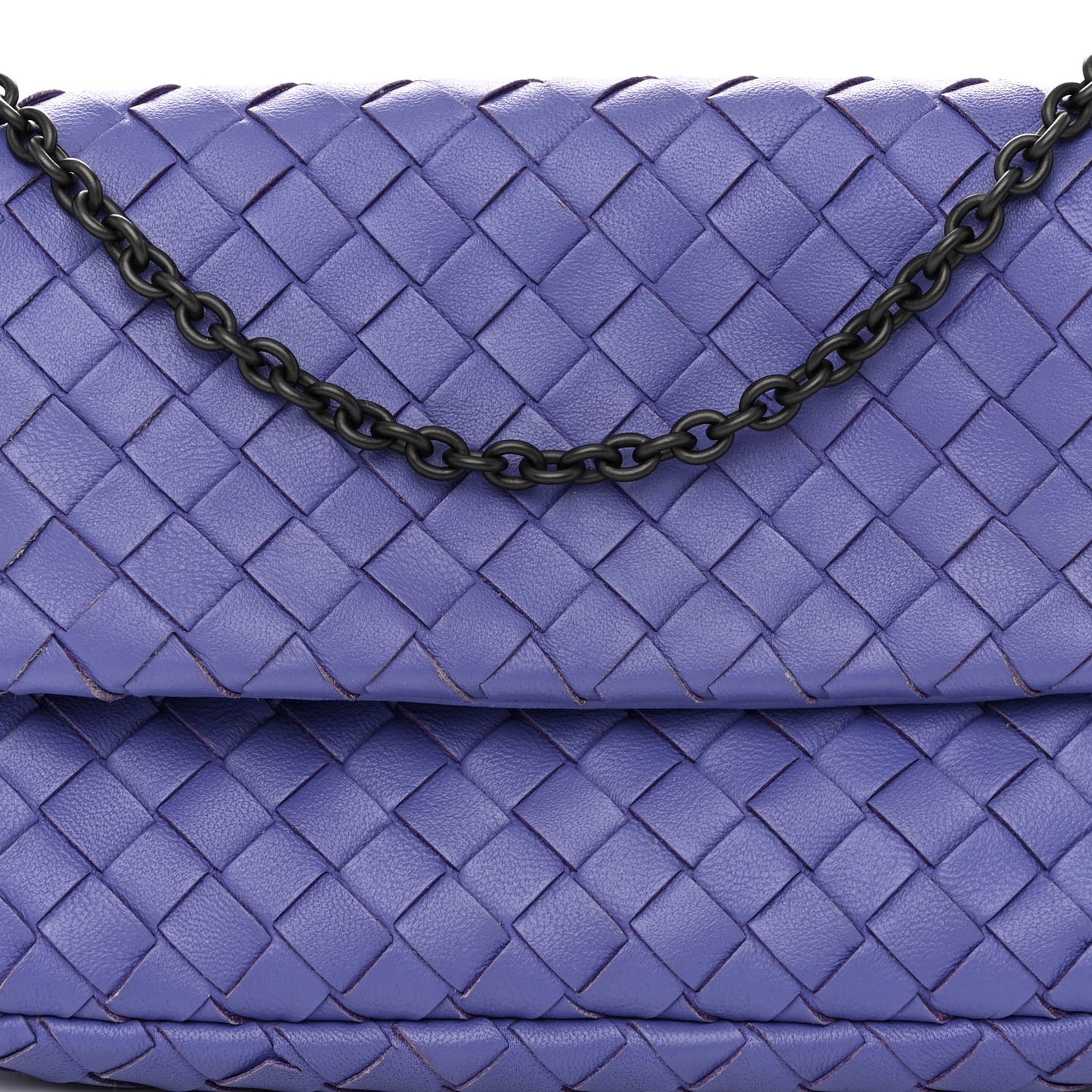 Nappa Intrecciato Small Chain Crossbody Cobalt