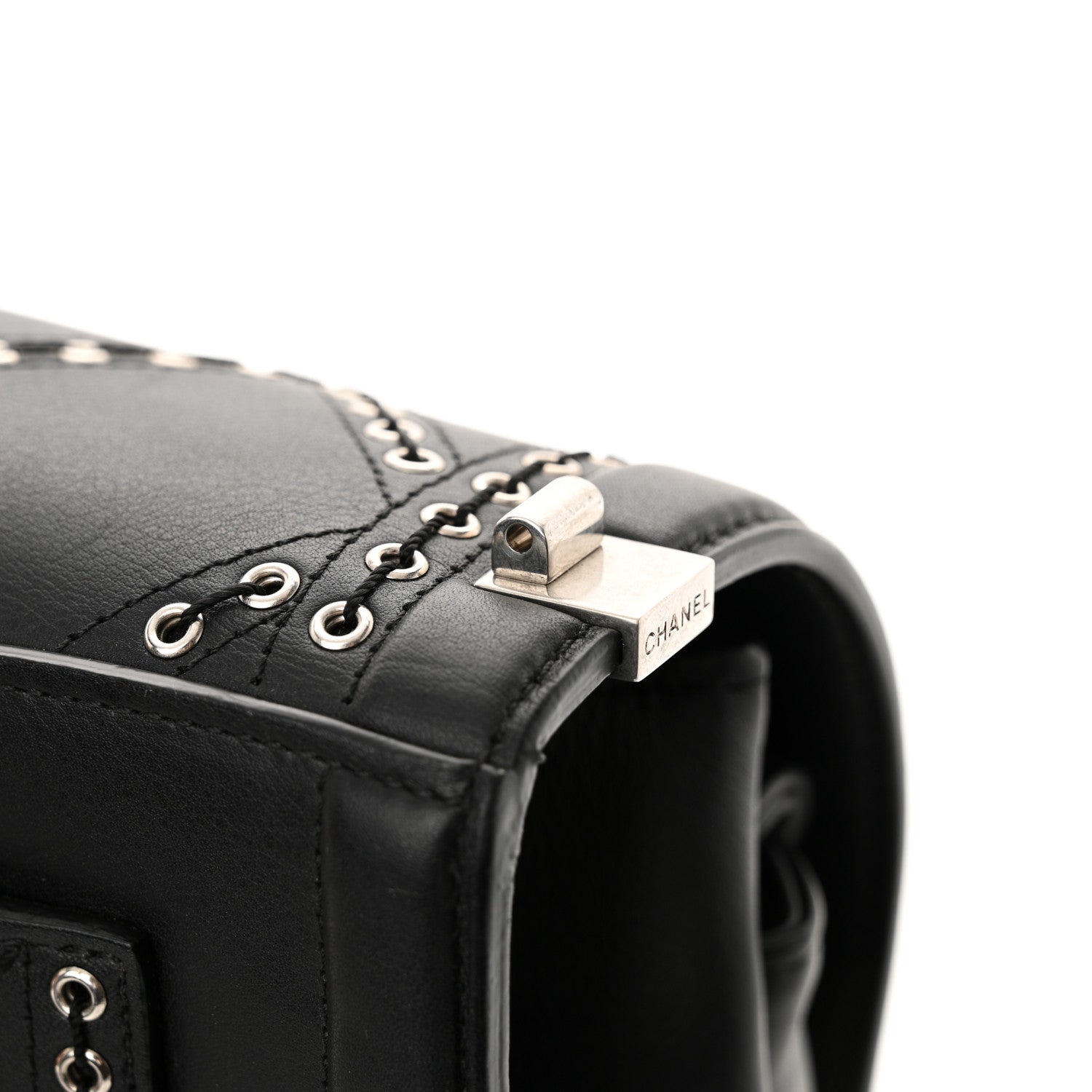 Chanel Calfskin Coco Eyelets Small Flap Bag Black 14 of 14