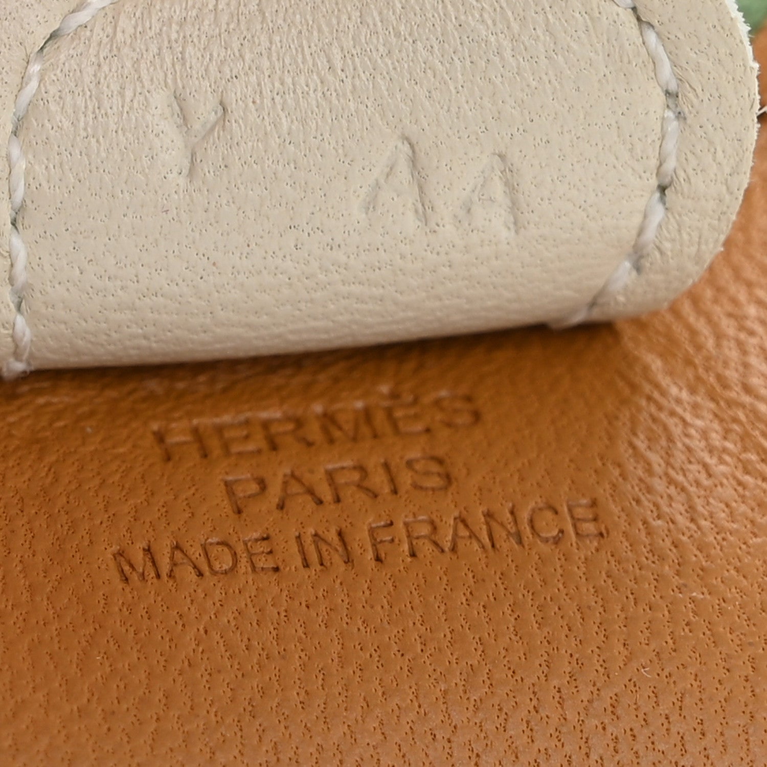 Hermes Milo Lambskin Grigri Rodeo Horse Bag Charm PM Sesame Vert Criquet Craie 3 of 5