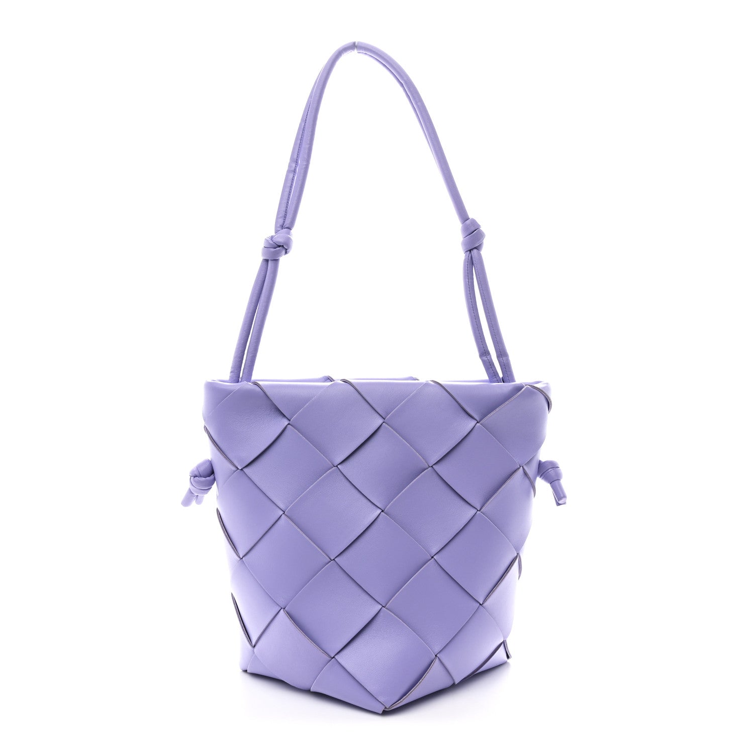 Bottega Veneta Nappa Maxi Intrecciato Clasp Bucket Bag Wisteria