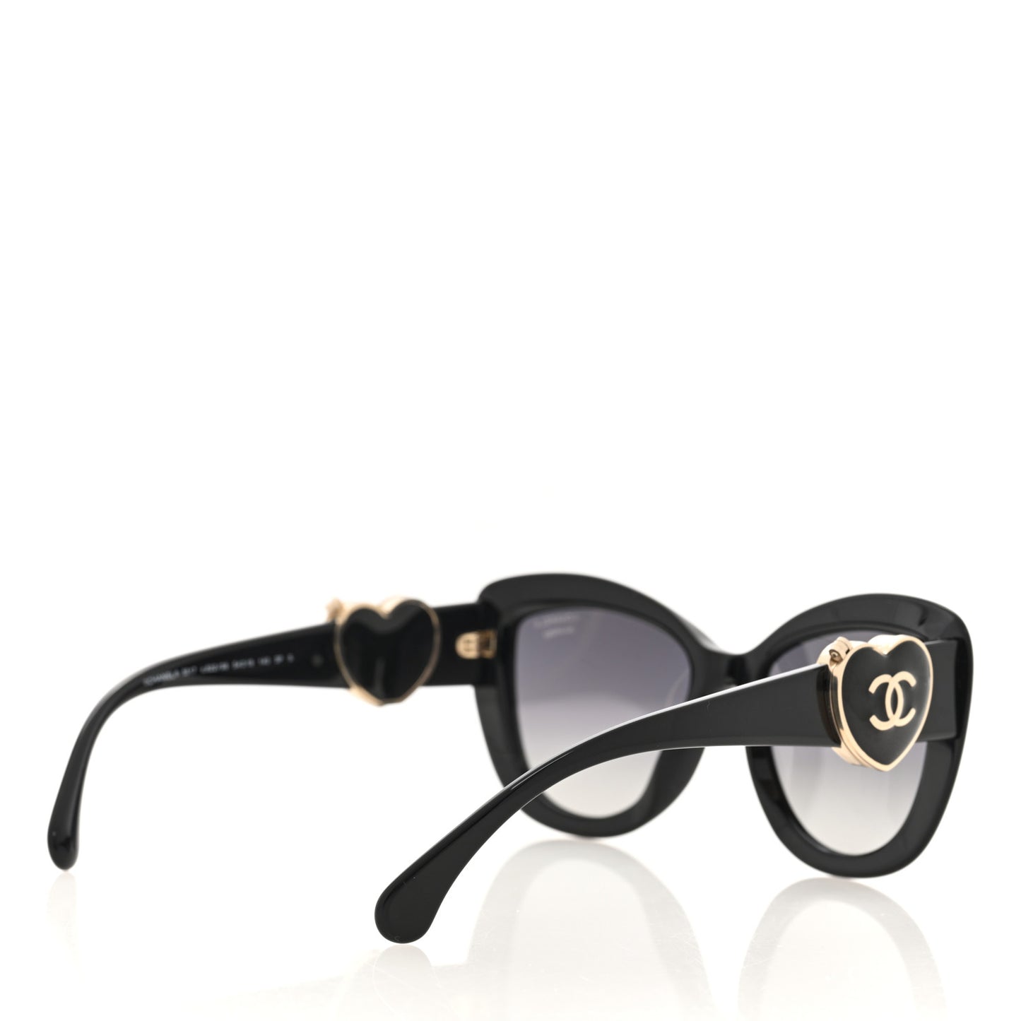 Acetate Enamel Heart Butterfly Sunglasses 5517 Black