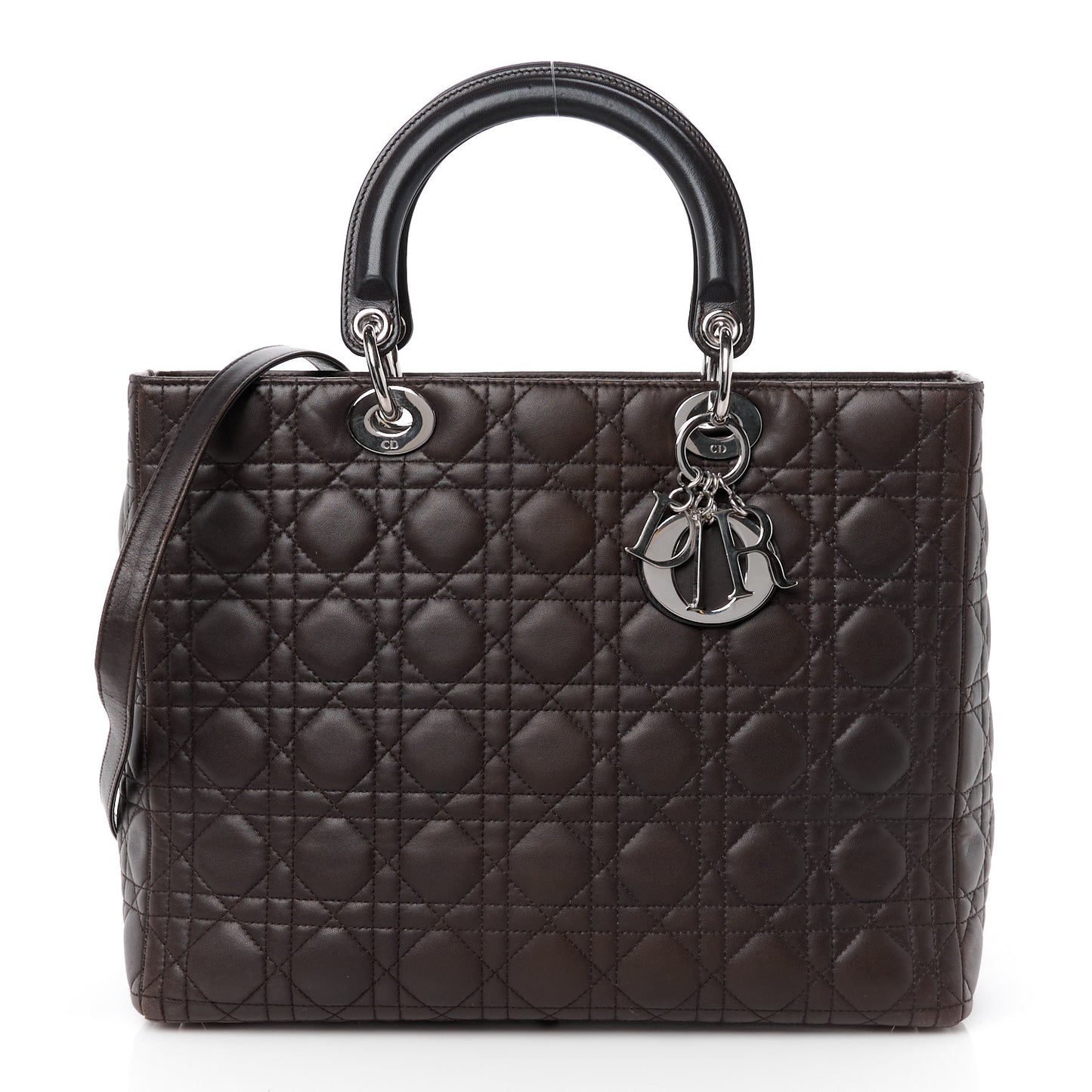 Lambskin Cannage Large Lady Dior Brown