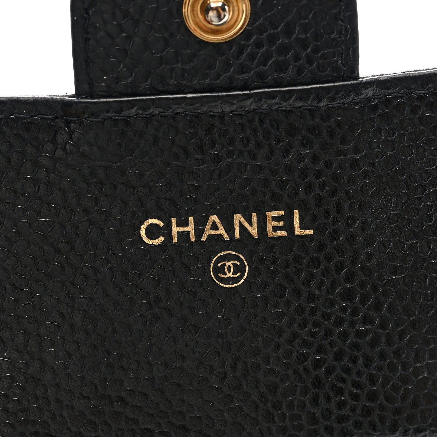 Caviar Quilted Large Gusset Flap Wallet Black
