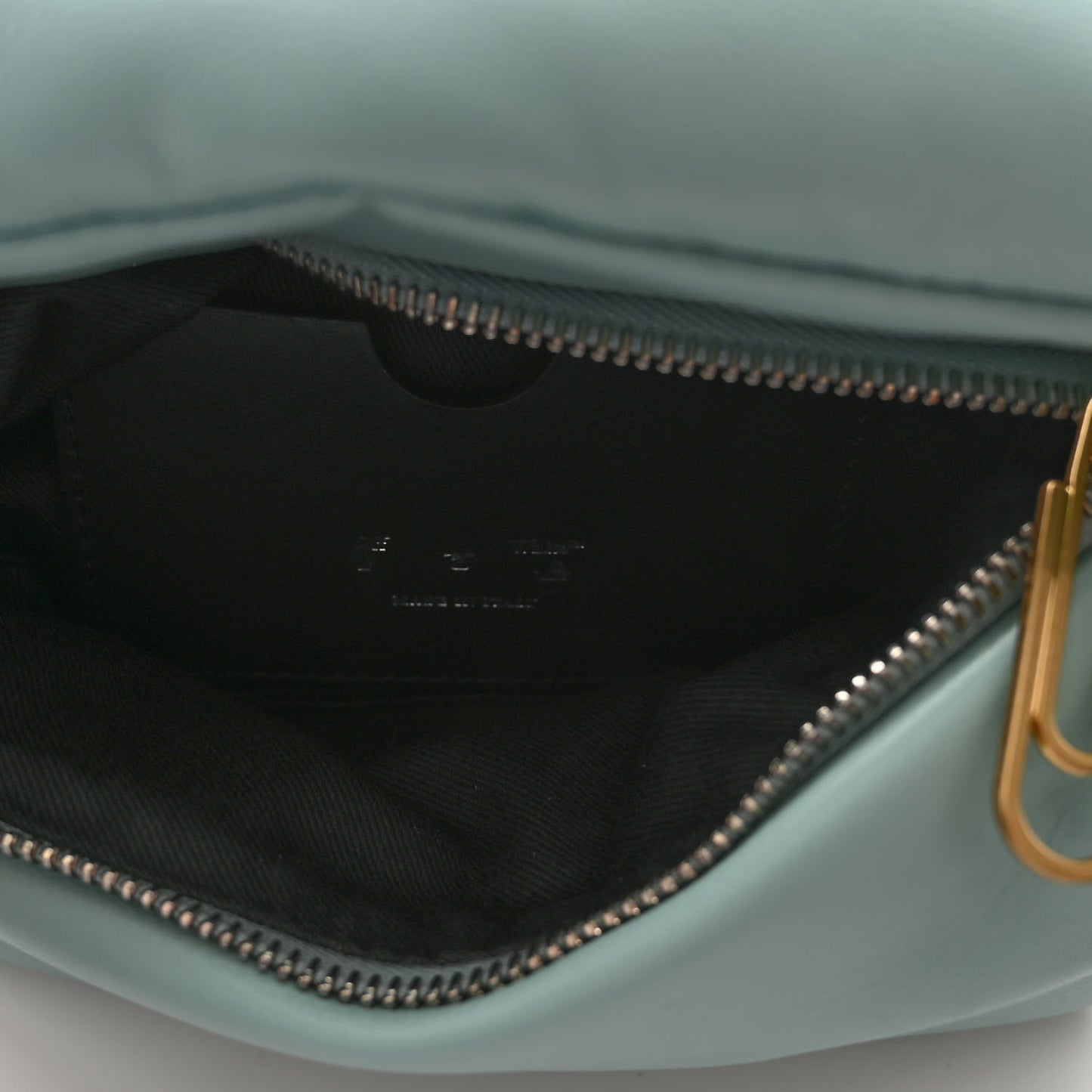 Calfskin Puffy Pump Pouch Crossbody Bag Light Blue
