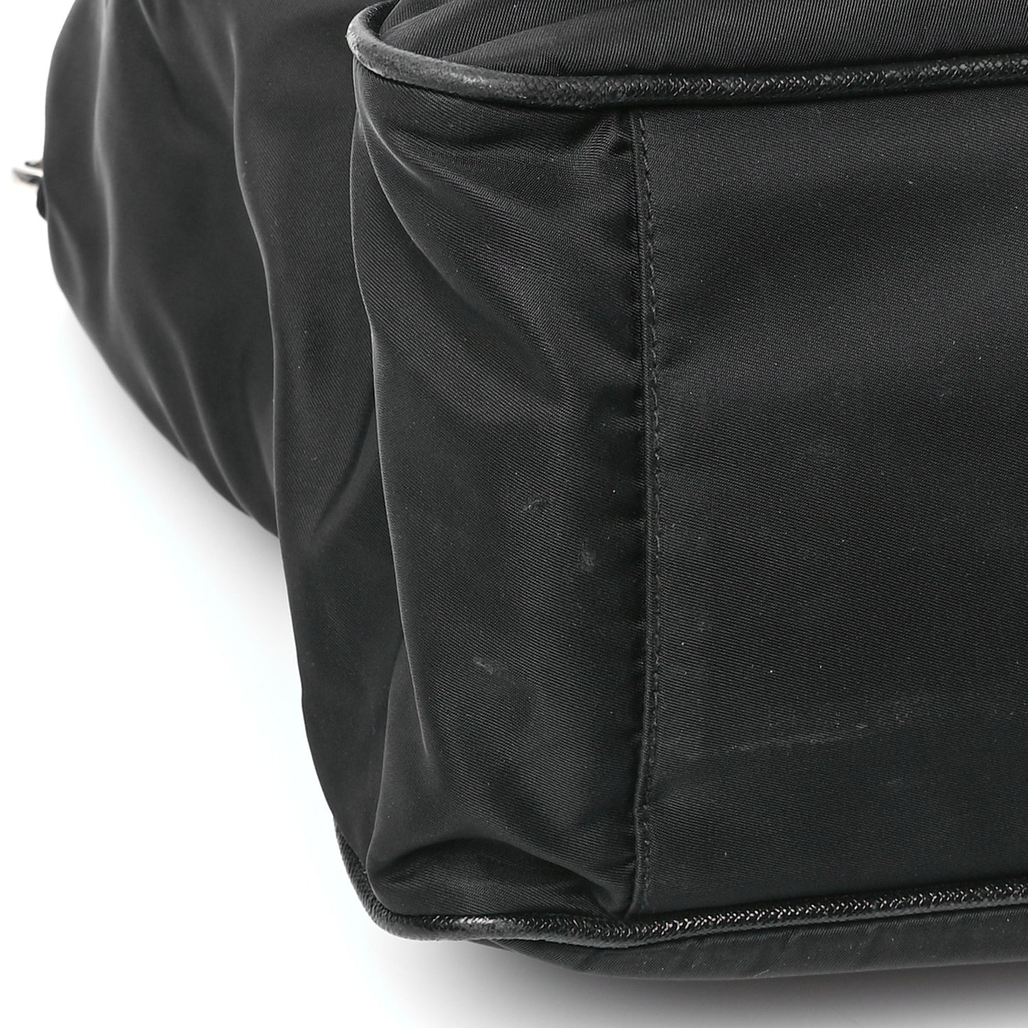 Nylon Saffiano Front Pocket Tote Black