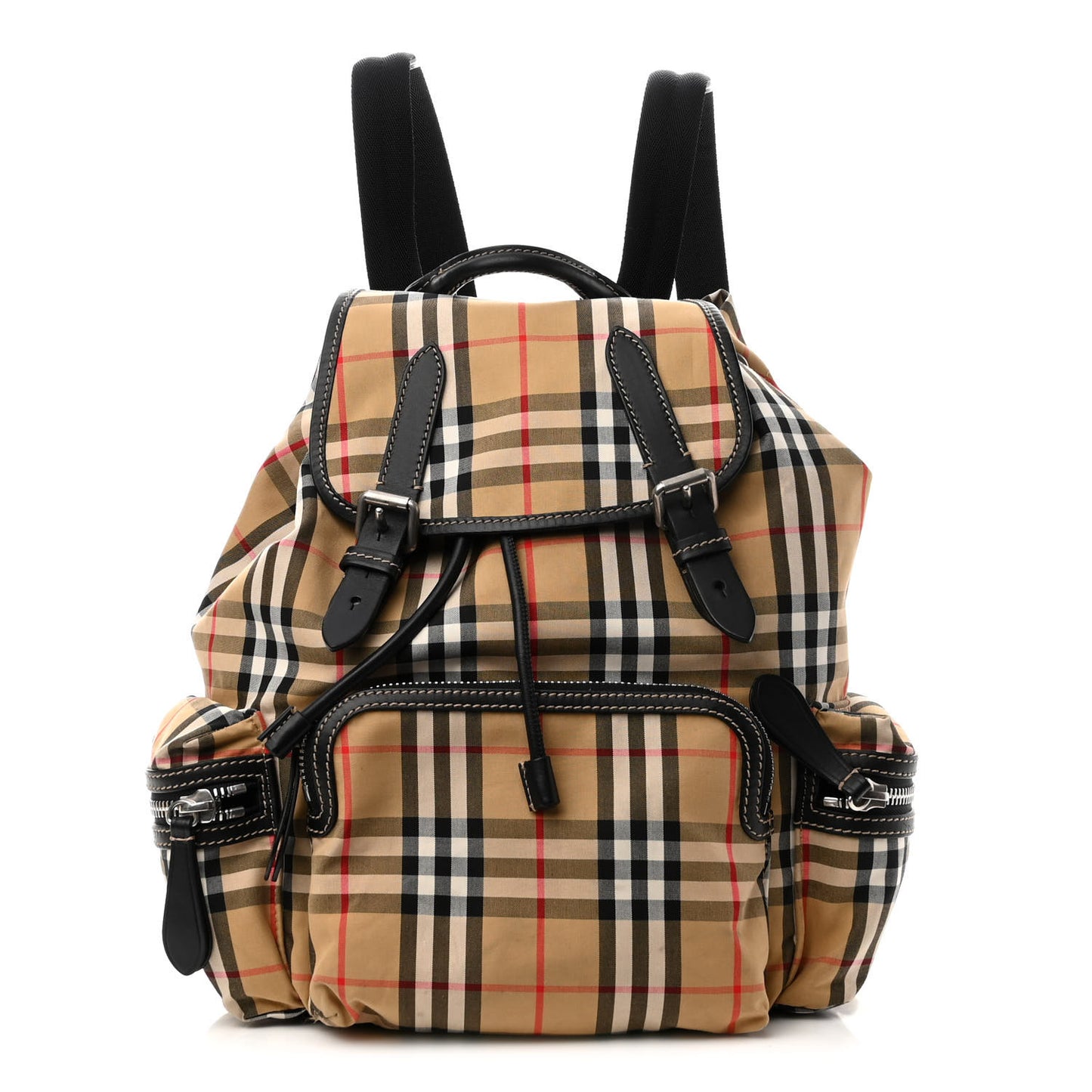 Nylon Vintage Check Medium Rucksack Backpack Antique Yellow