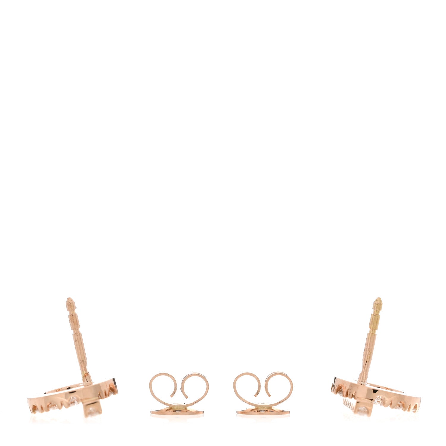 Hermes 18K Rose Gold Diamond Finesse Earrings 3 of 4