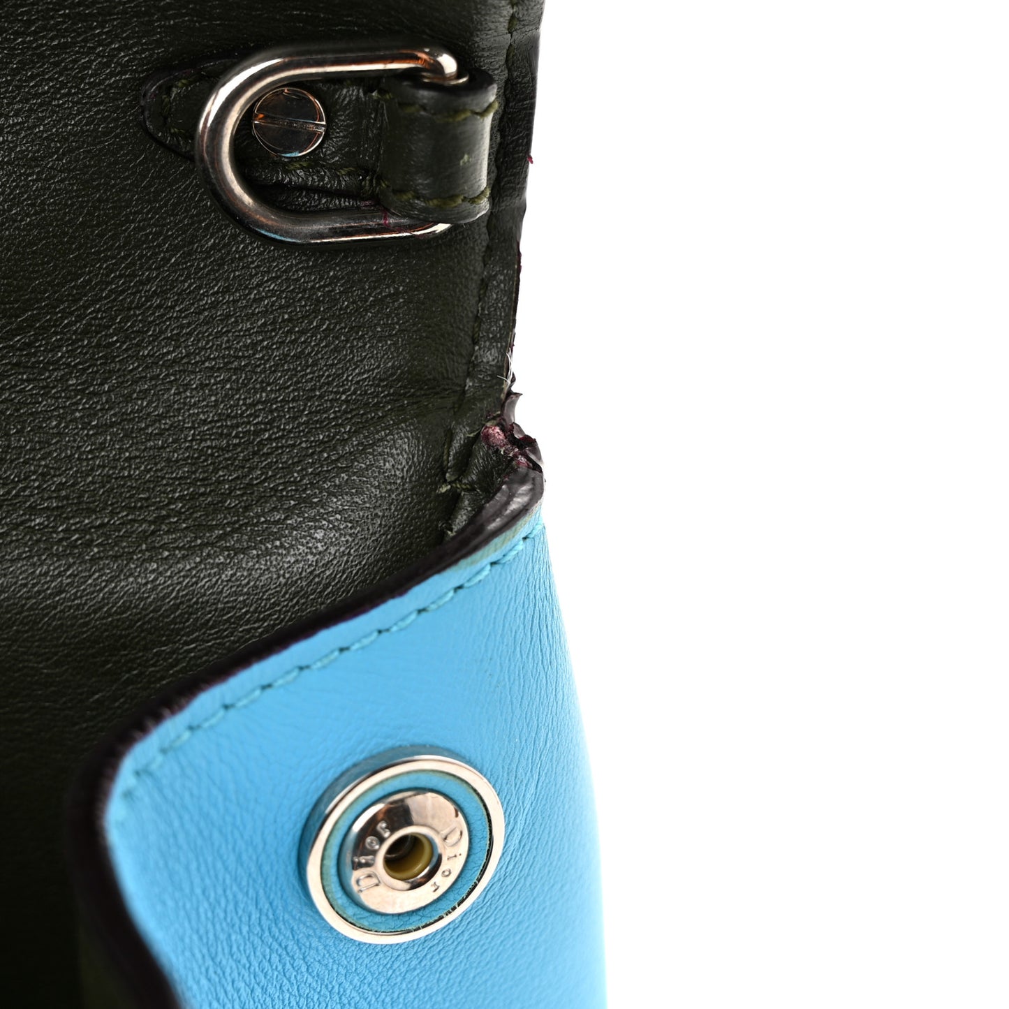 Smooth Calfskin Mini Be Dior Flap Blue