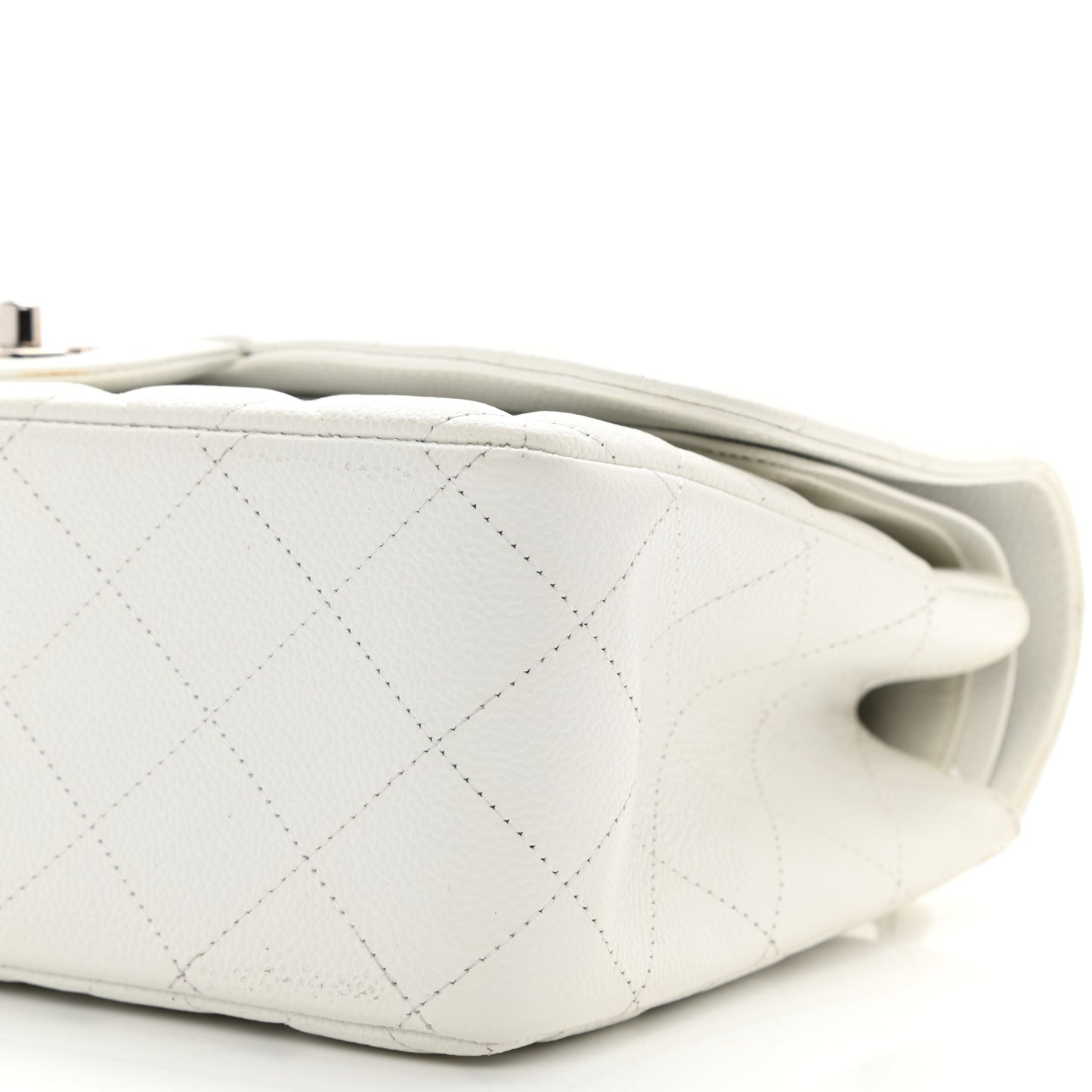 Caviar Quilted Jumbo Double Flap White