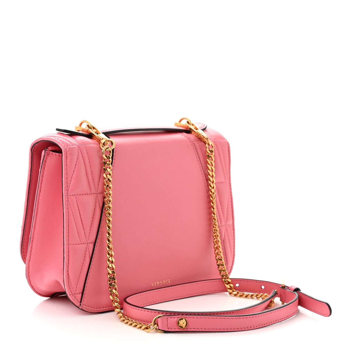 Nappa Quilted Virtus Top Handle Shoulder Bag Blush