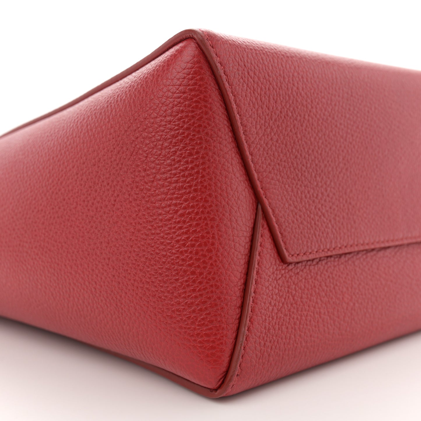 Soft Grained Calfskin Sangle Bucket Bag Red