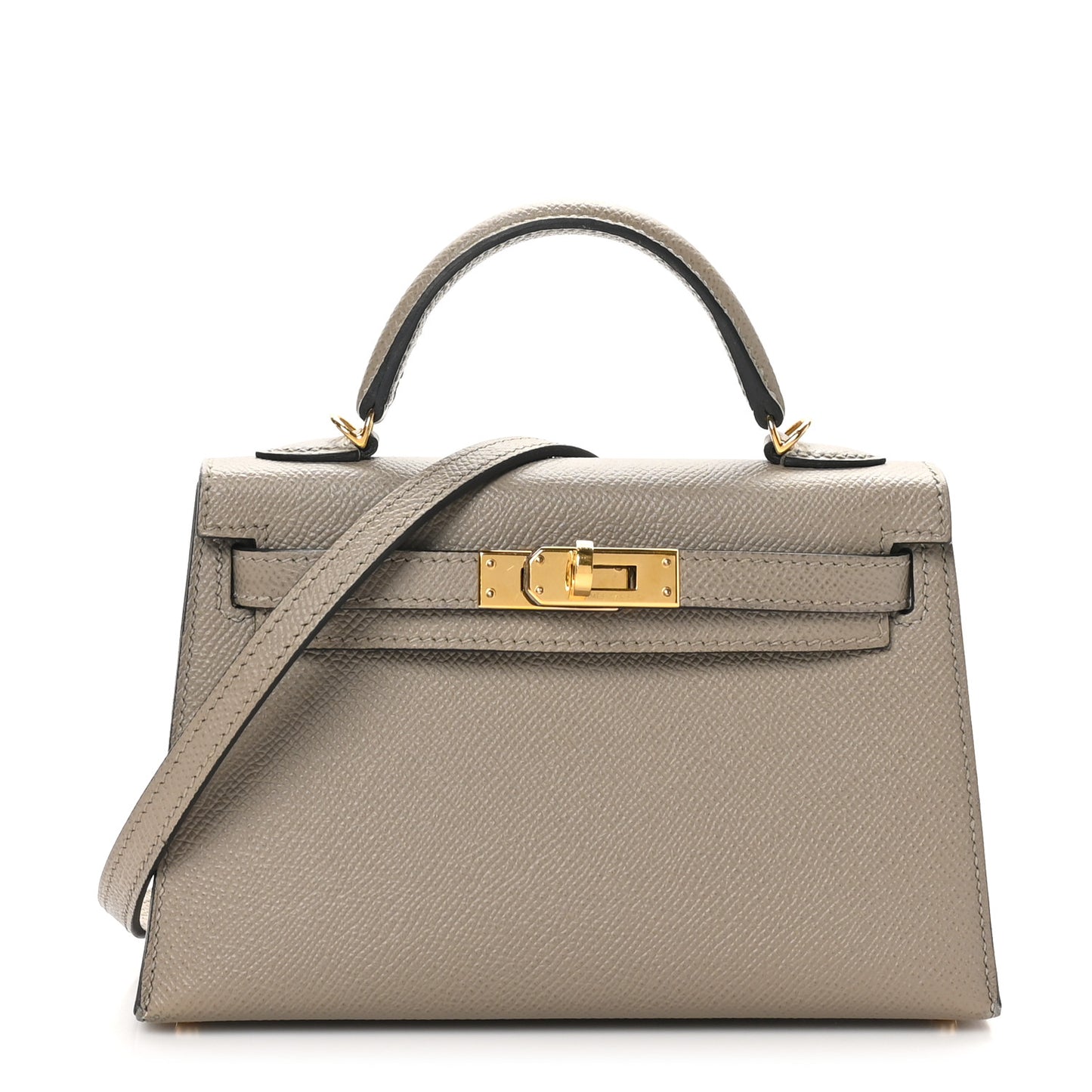 Epsom Mini Kelly Sellier 20 Gris Asphalte
