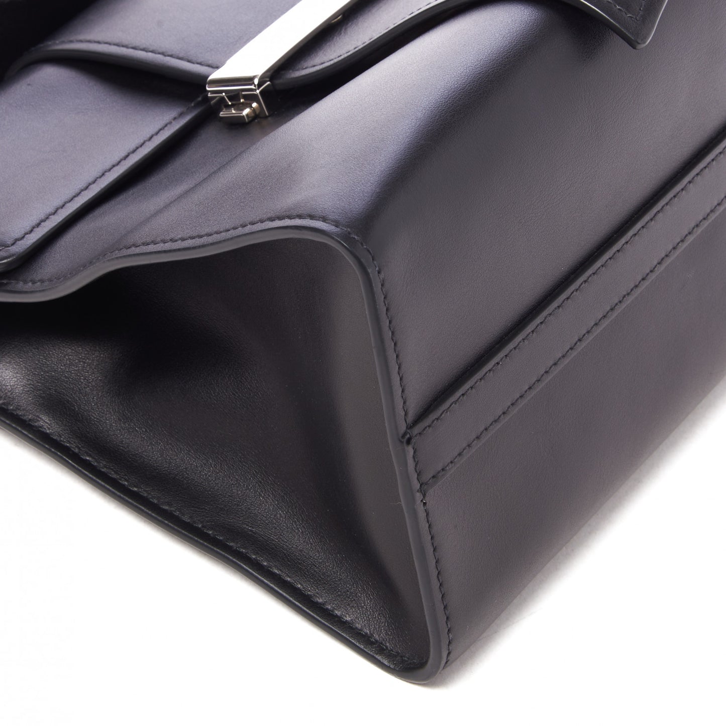 City Calf Ribbon Shoulder Bag Black