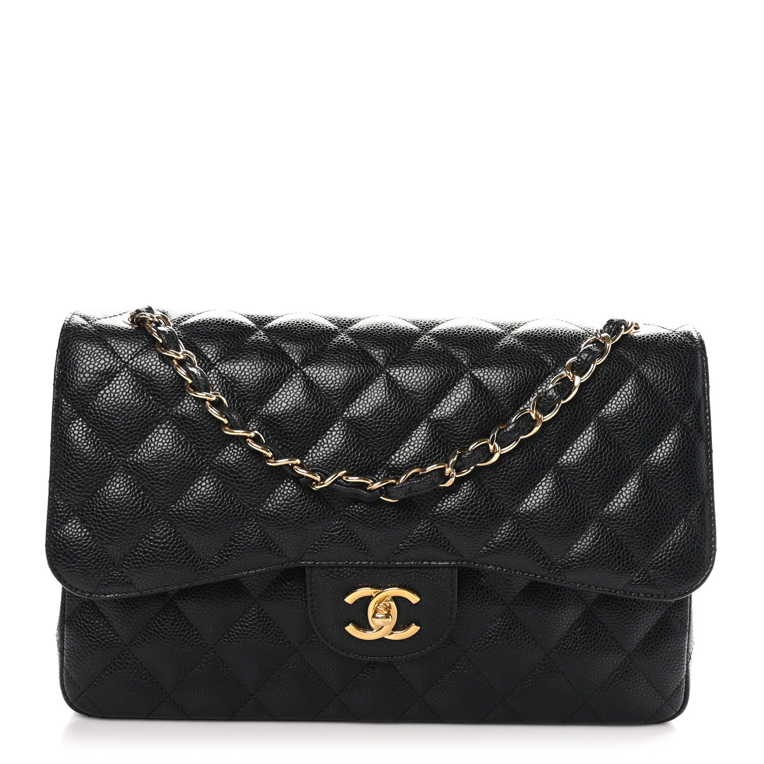 Chanel Caviar Quilted Jumbo Double Flap Black 1 of 12
