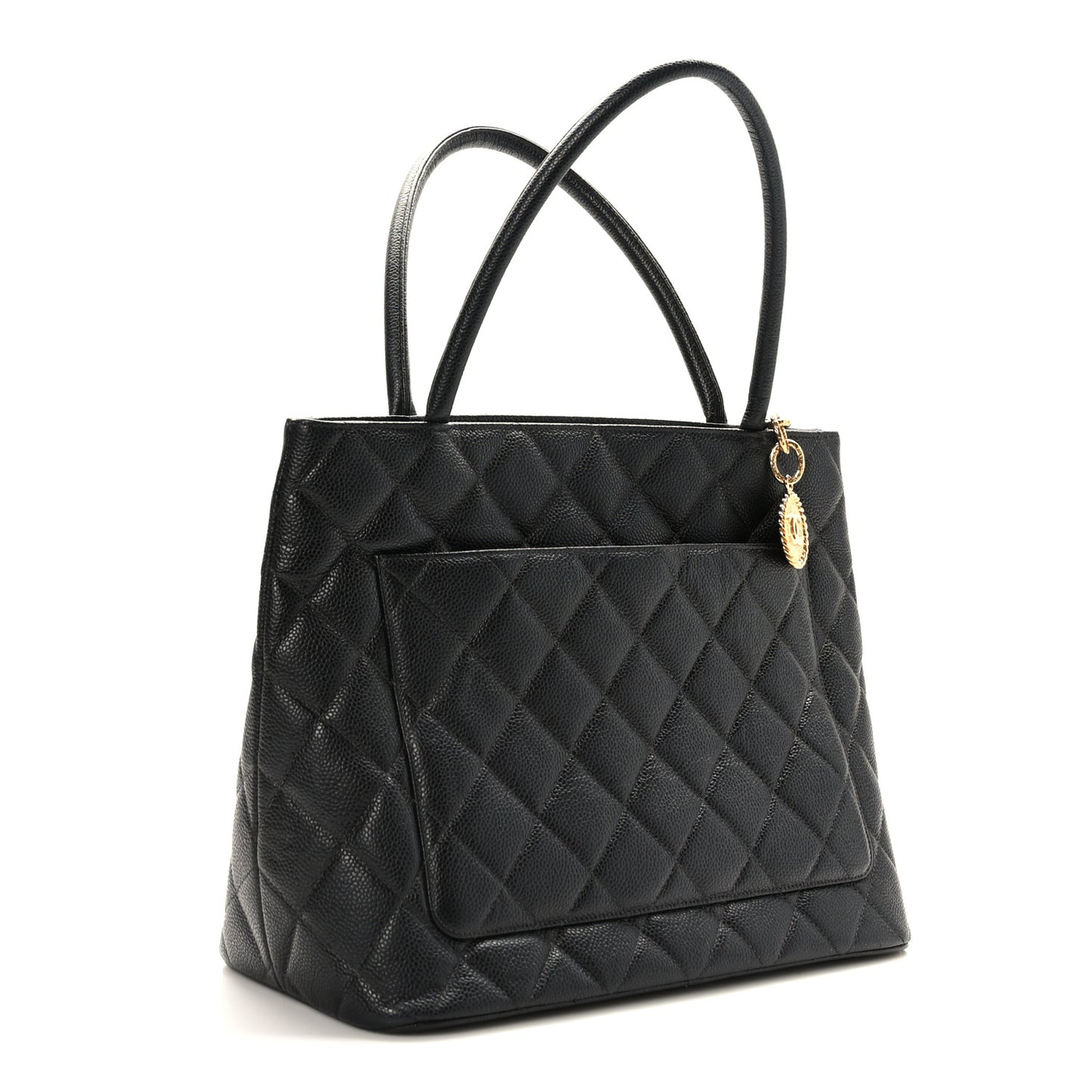 Caviar Quilted Medallion Tote Black