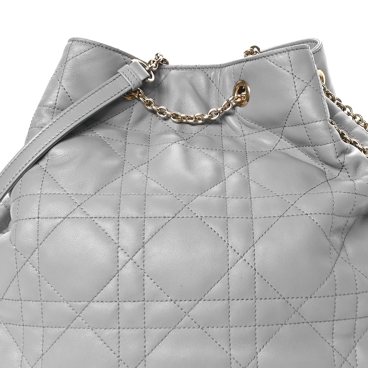 Christian Dior Lambskin Supple Macrocannage Ammi Bag Grey 8 of 10