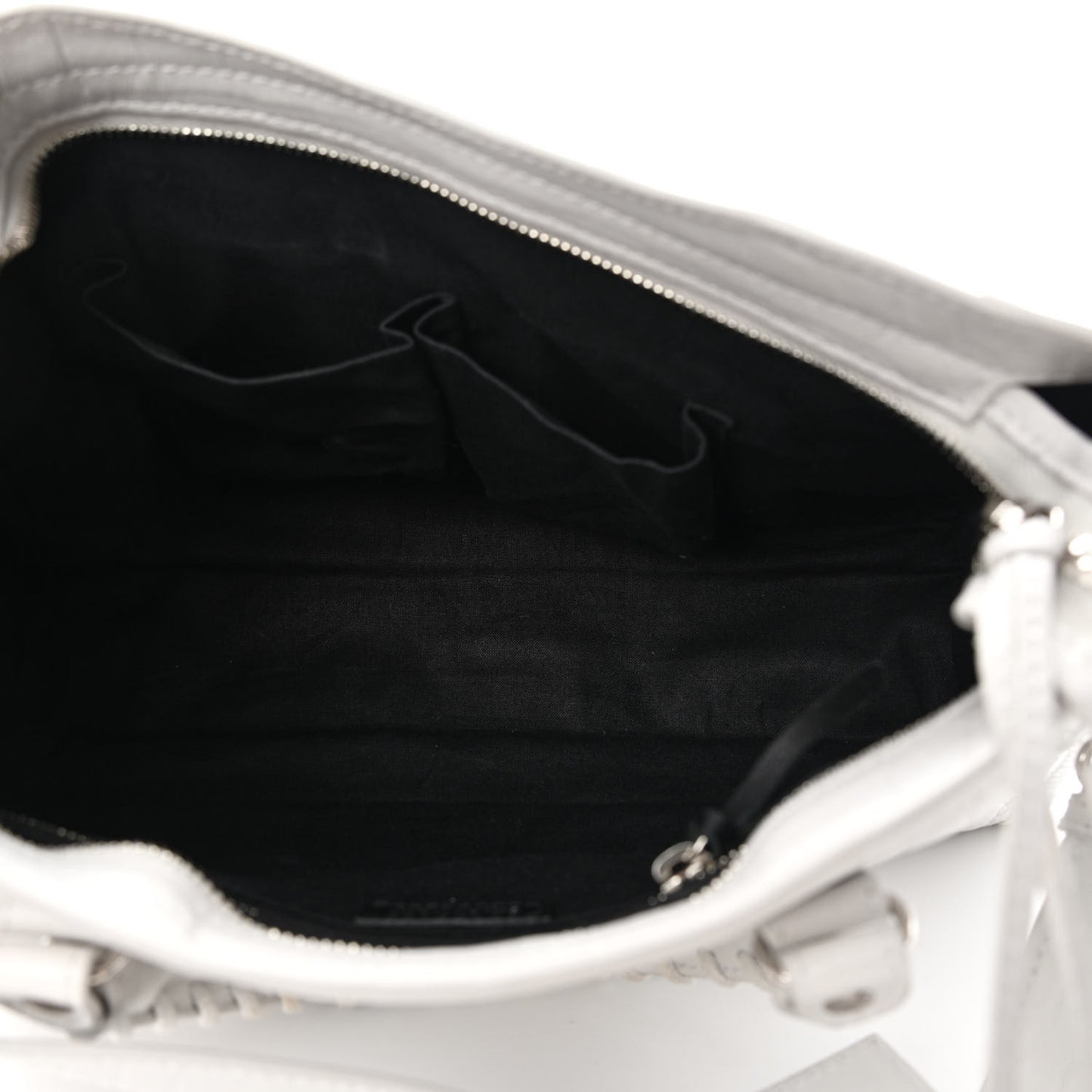 Matte Supple Lambskin Crocodile Embossed Classic Silver Hardware S City White