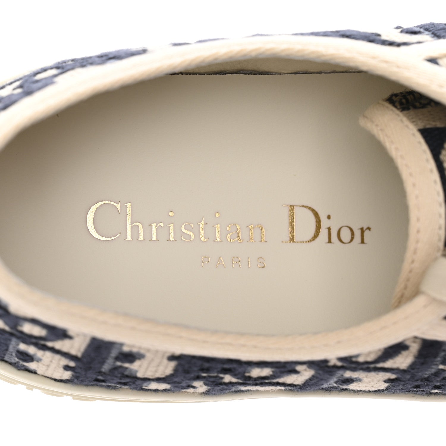 Christian Dior Canvas Oblique Walk'N'Dior Low Top Sneakers 37.5 Deep Blue 9 of 12