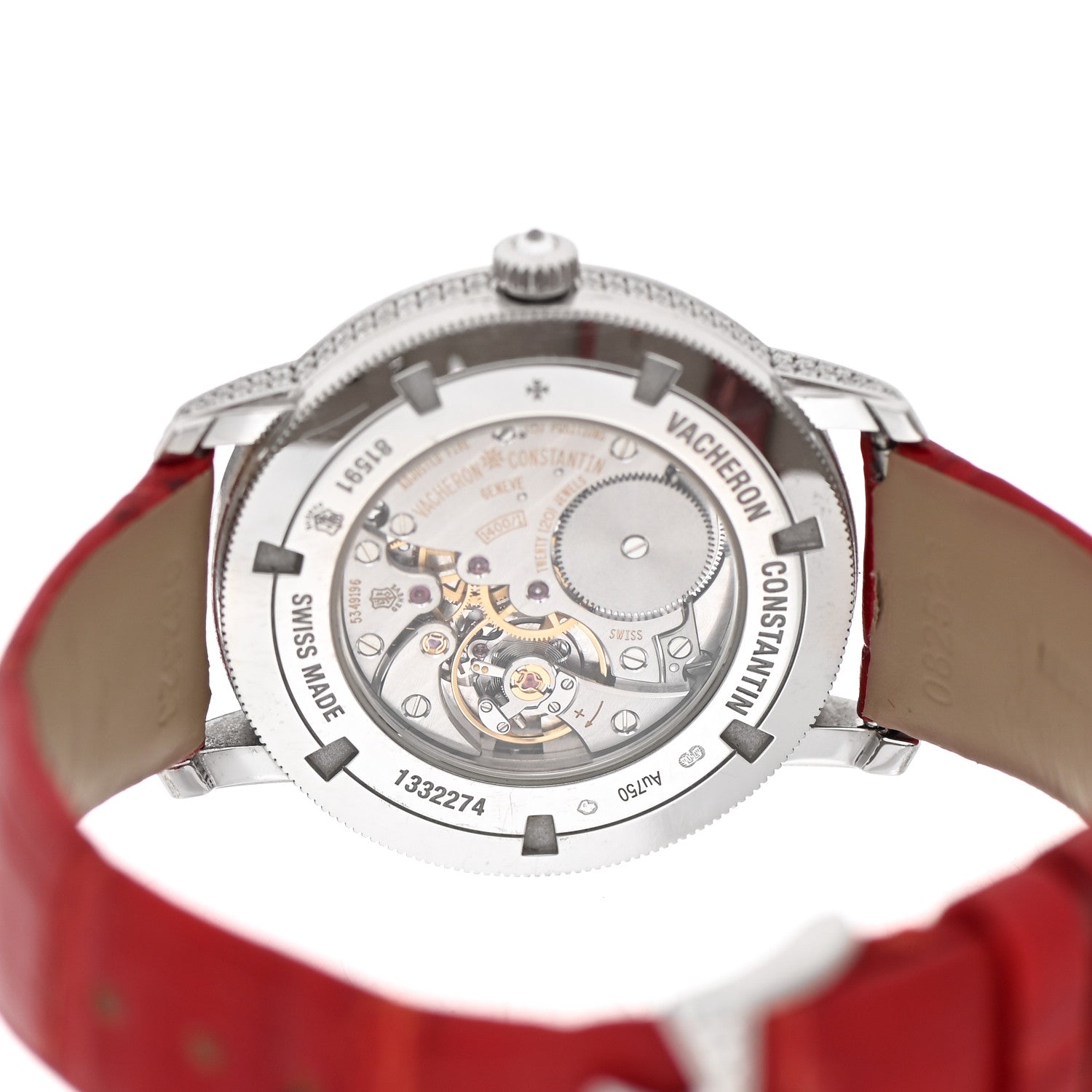 Vacheron Constantin 18K White Gold Alligator Diamond Pave 33mm Traditionnelle Manual Winding Watch 81591/000G-9913 4 of 5