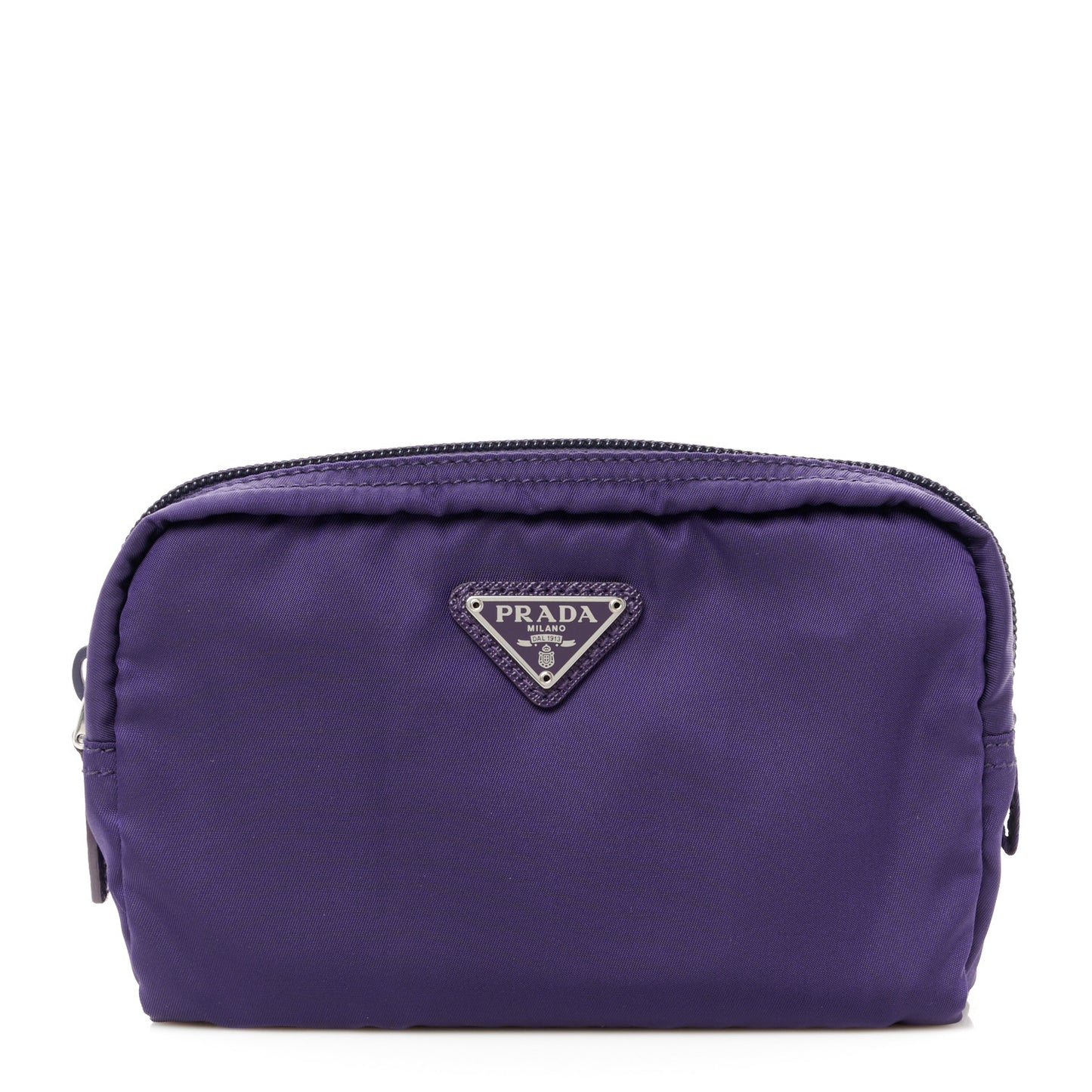 Nylon Tessuto Cosmetic Pouch Purple
