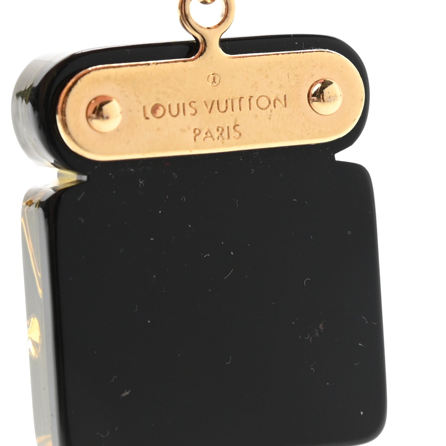 Acetate Lock Bag Charm Key Holder Gold Black