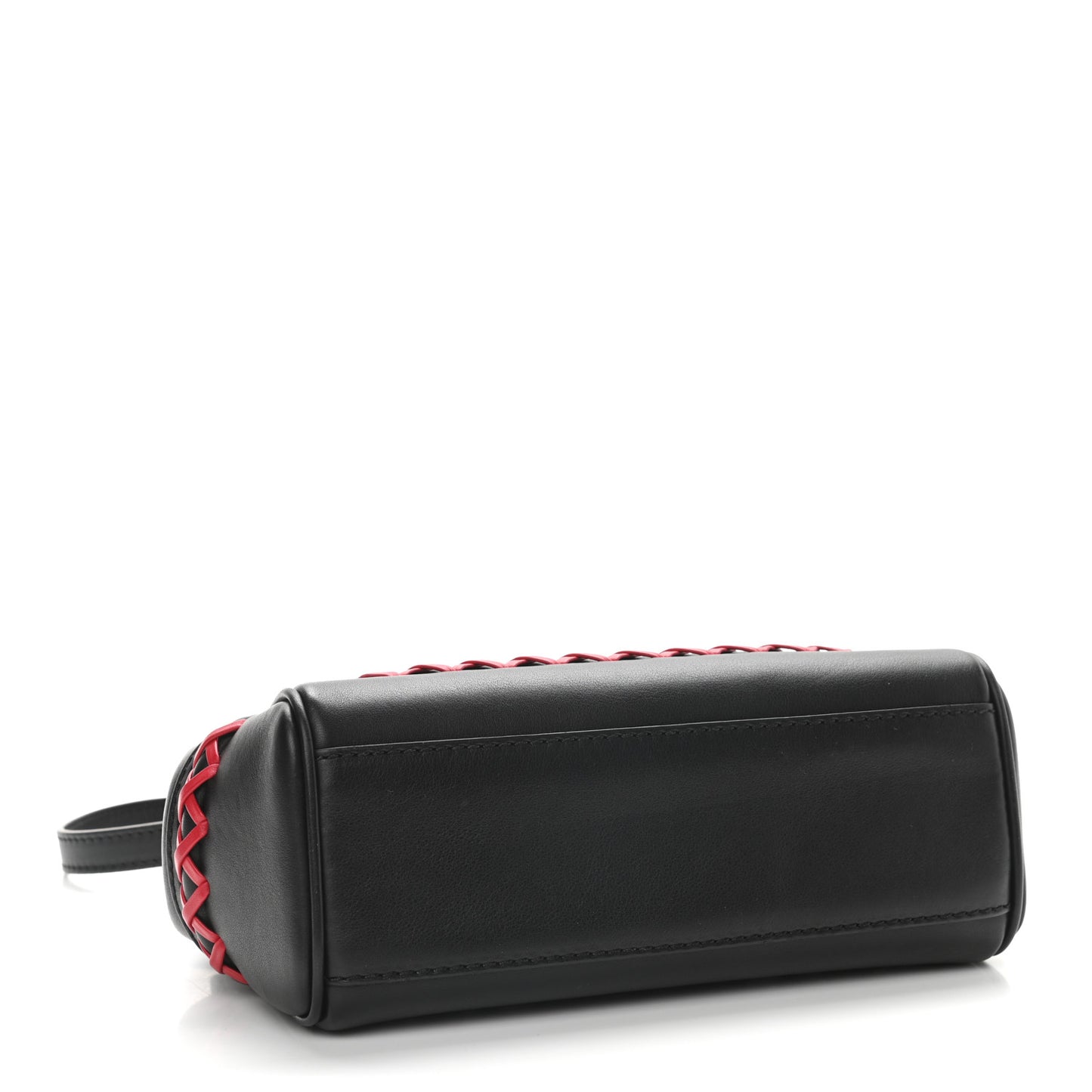 Calfskin Medium Palazzo Empire Whipstitch Crossbody Bag Black Red