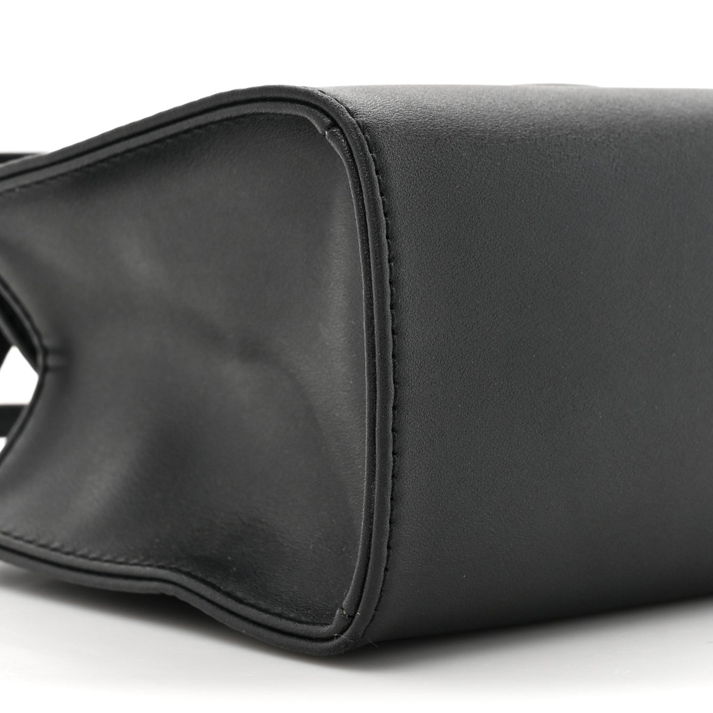 Vegan Leather Small Shopping Bag Black