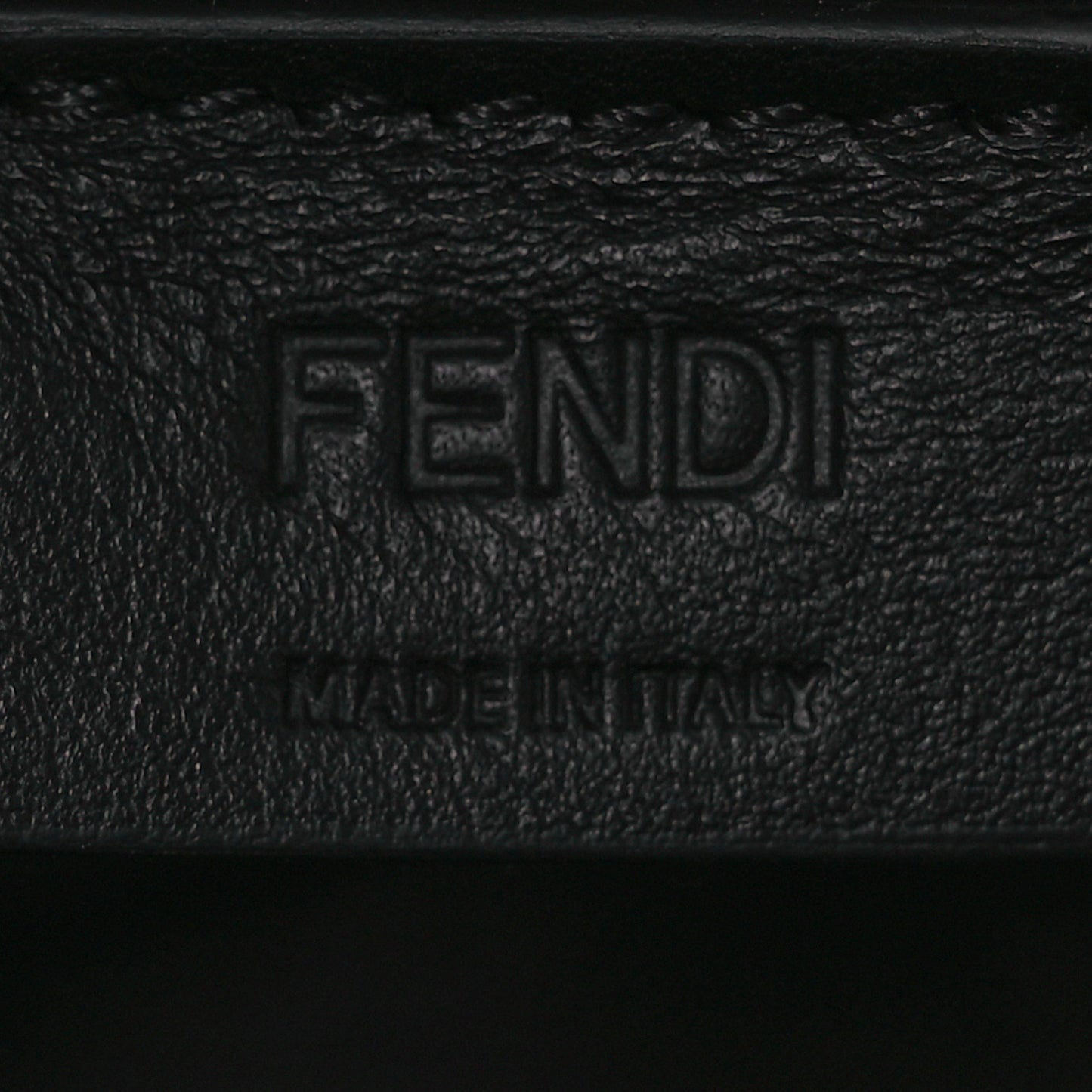 Vitello Soft F is Fendi Bi-Color FF 1974 Embossed Envelope Wallet On Chain with Pouches Maya Black