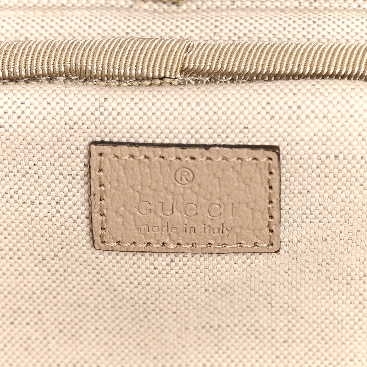 Gucci GG Supreme Monogram Textured Dollar Calfskin Web Small Savoy Cabin Trolley Beige Mystic White Oatmeal 6 of 10