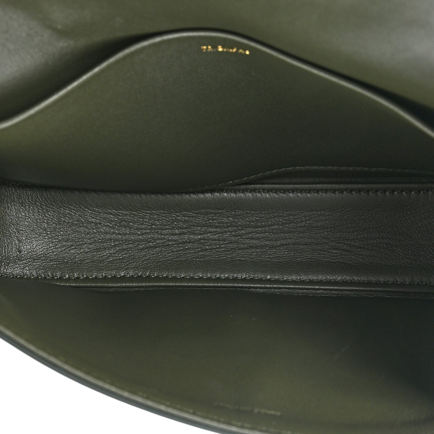Shiny Calfskin Cuir Triomphe Chain Shoulder Bag Dark Olive