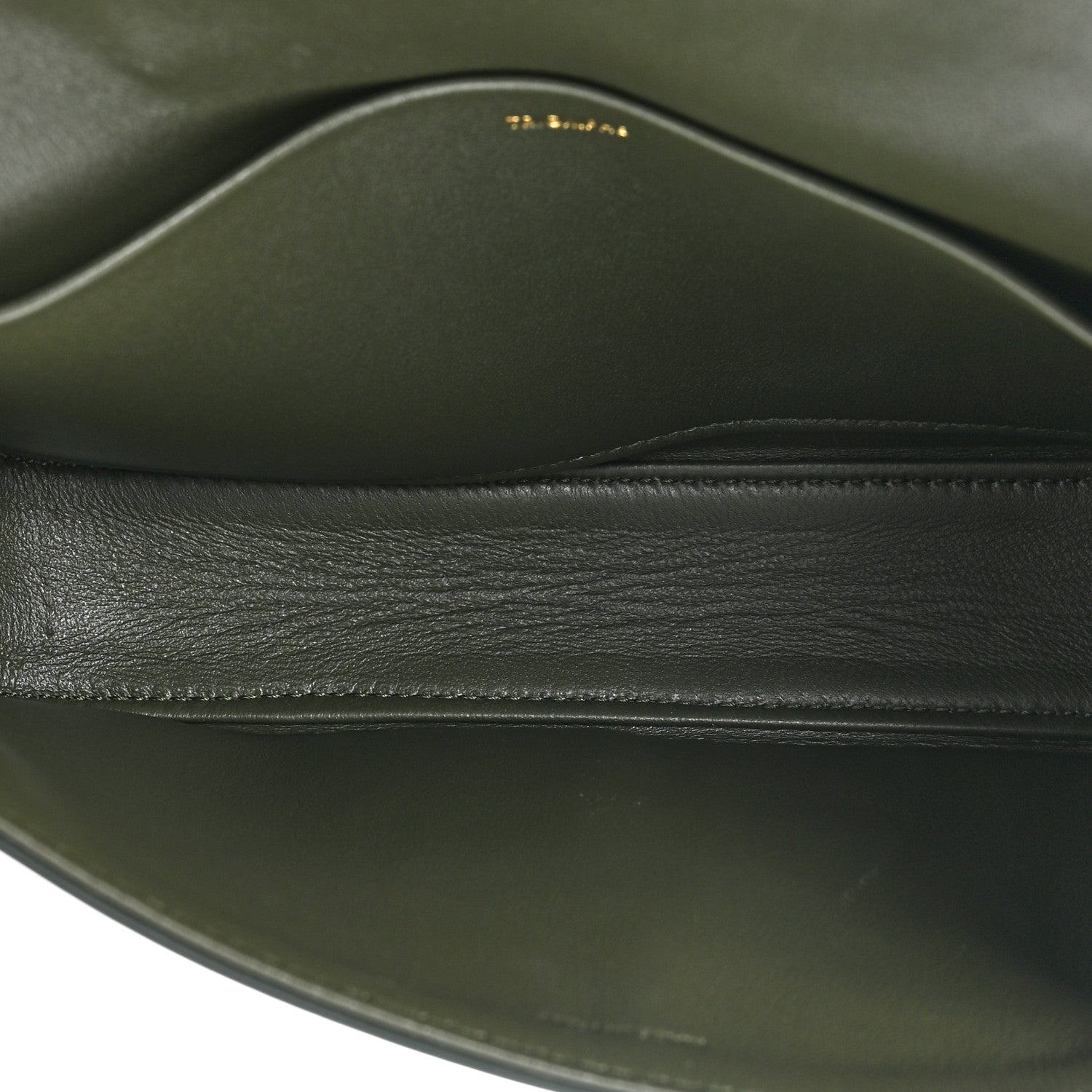 Celine Shiny Calfskin Cuir Triomphe Chain Shoulder Bag Dark Olive 5 of 13