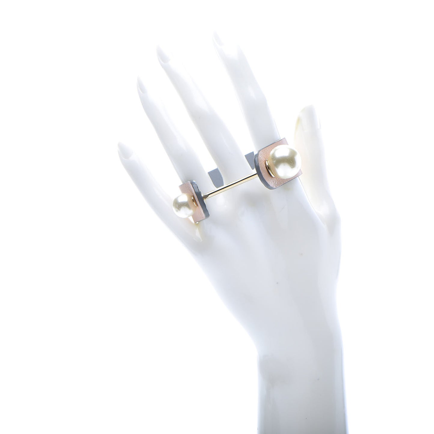 Calfskin Pearl Bracelet S Pink Grey