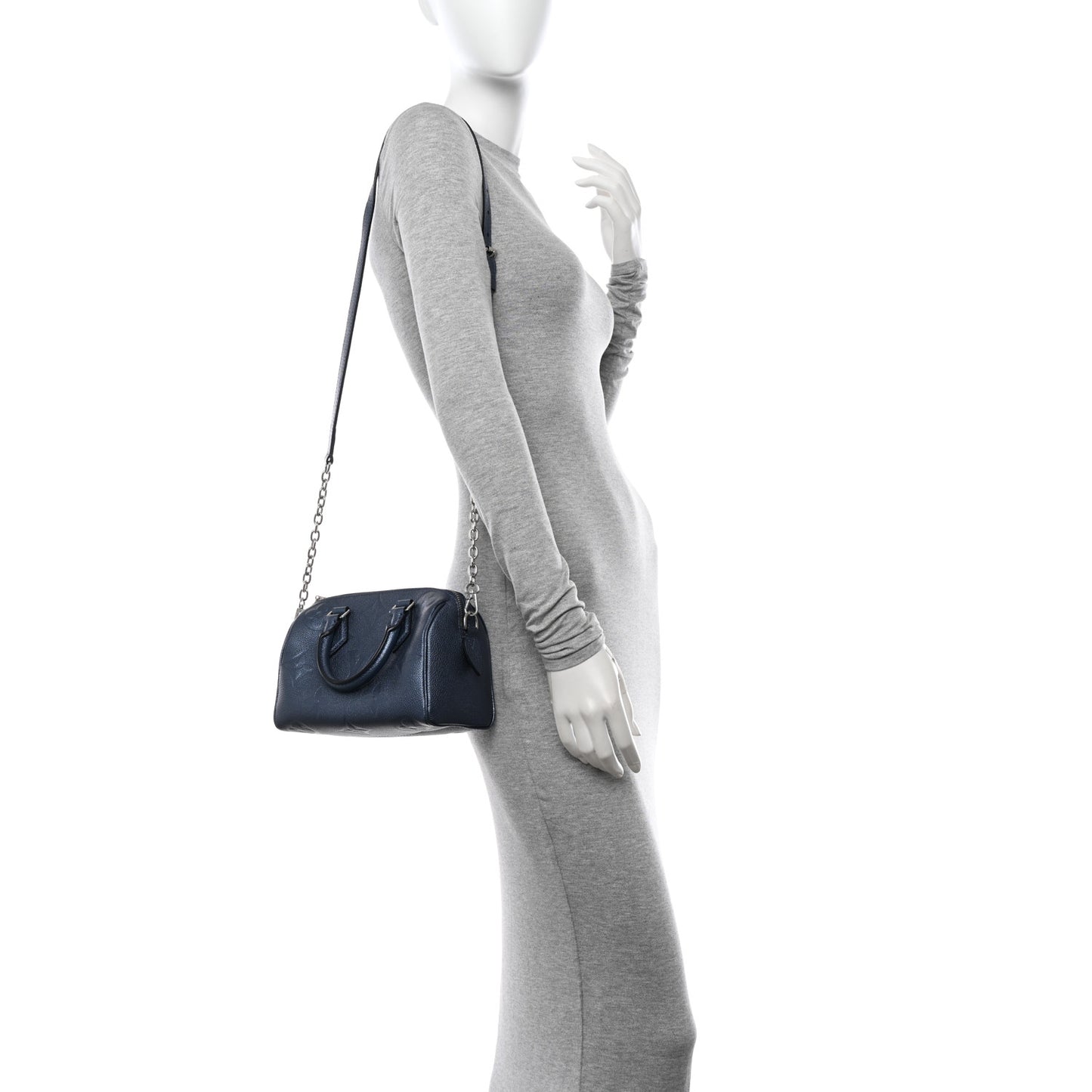 Metallic Empreinte Monogram Giant Speedy Bandouliere 20 Navy Nacre