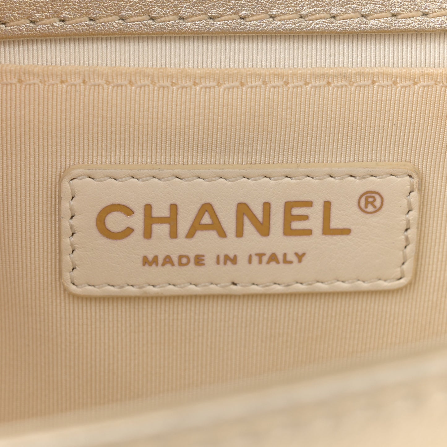 Metallic Perforated Lambskin Quilted Medium Boy Flap Gold