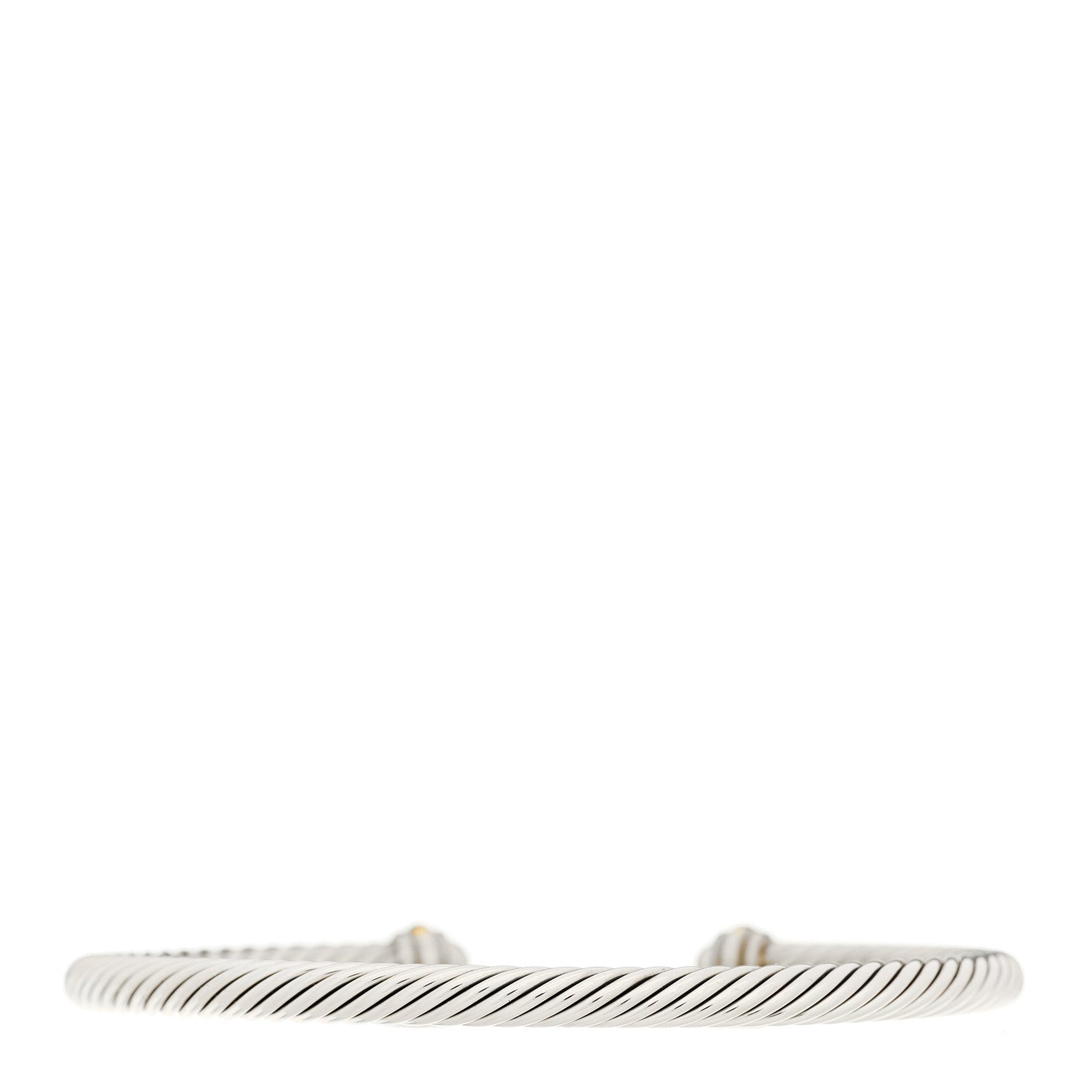 David Yurman Sterling Silver 18K Yellow Gold 4mm Cable Classics Bracelet 2 of 3