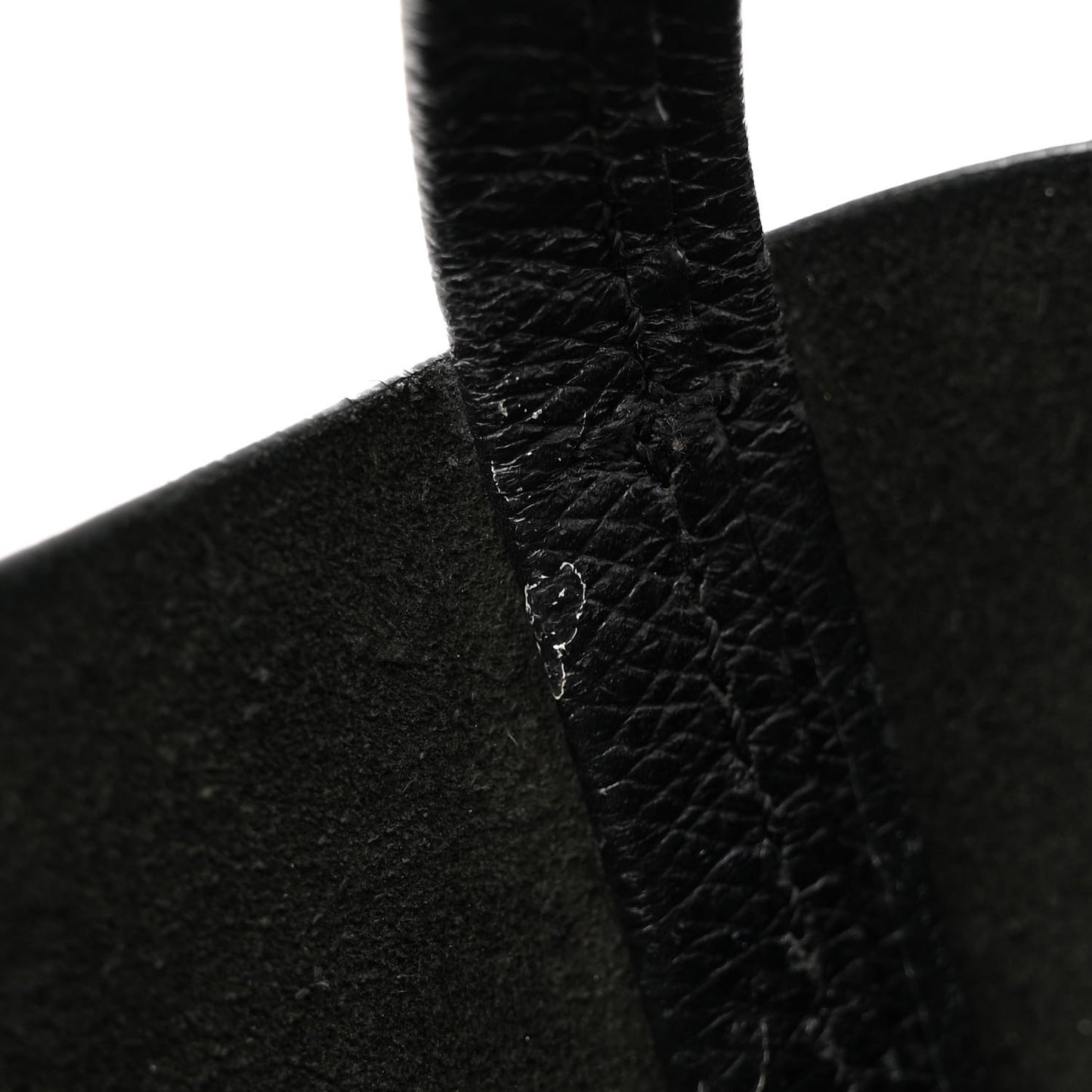 Grained Calfskin Small Vertical Cabas Black