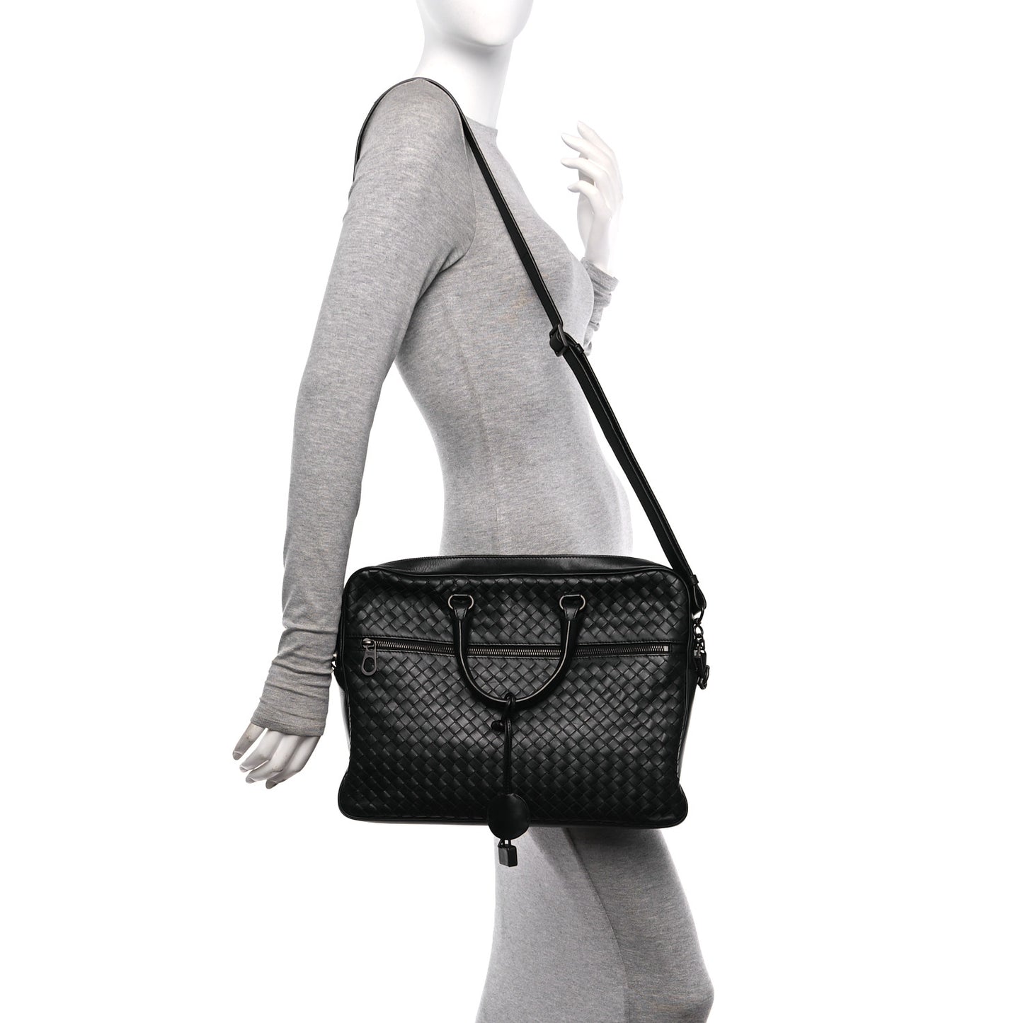 Nappa Intrecciato Briefcase Black