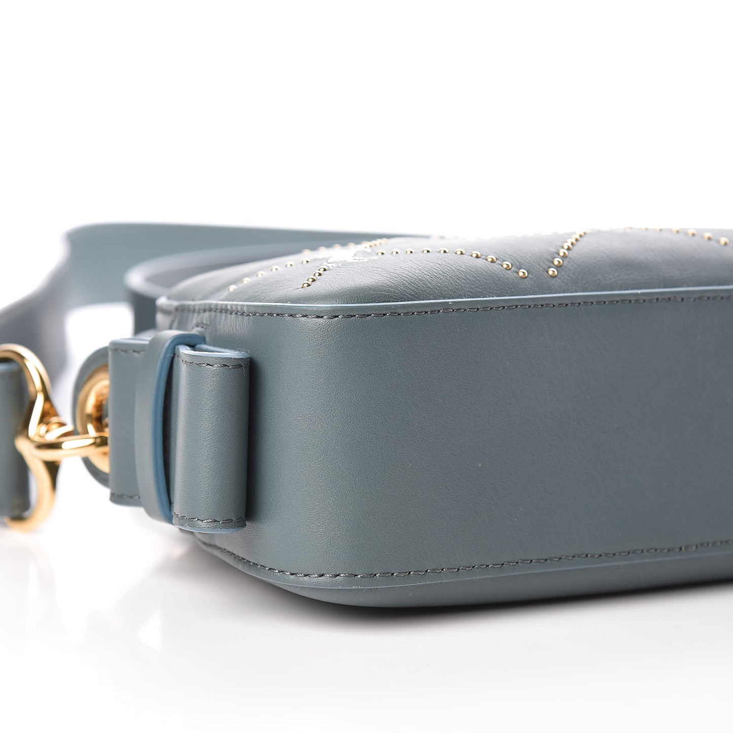 Smooth Calfskin Little Horses Embroidered Shoulder Bag Cloudy Blue
