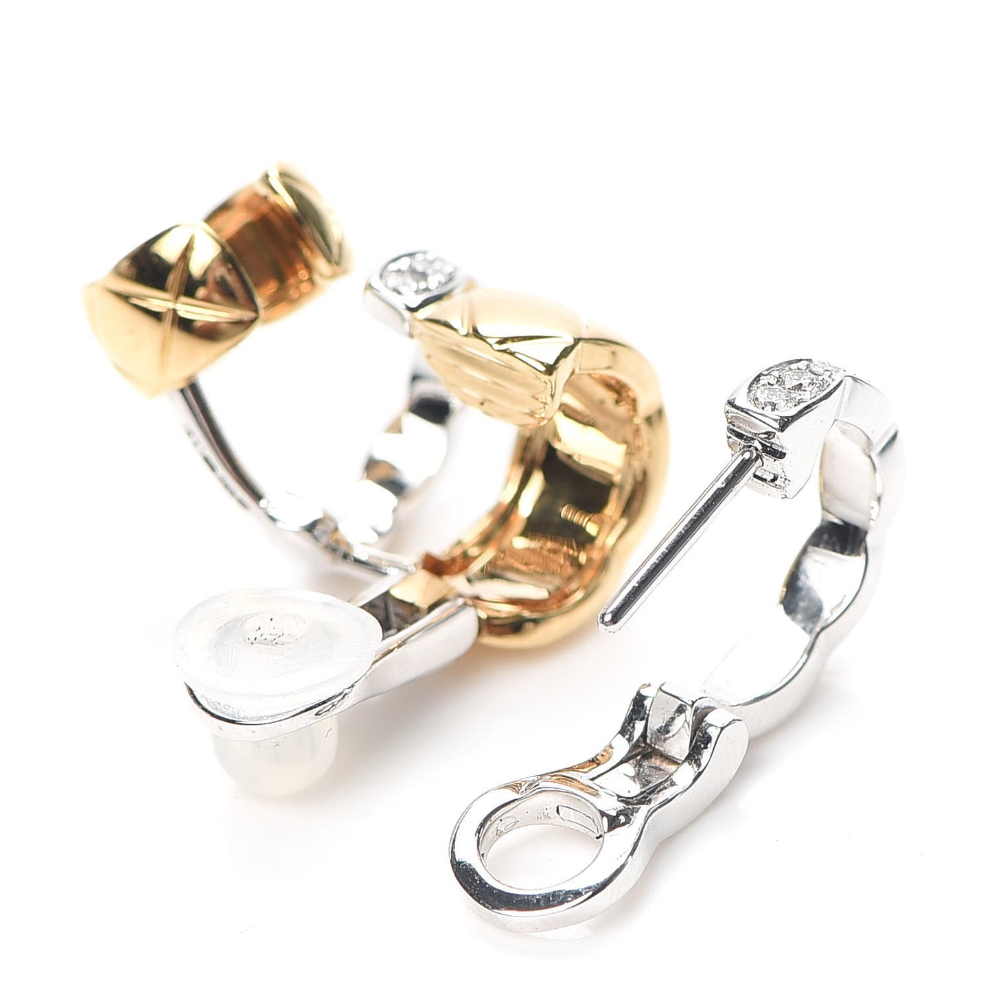 18K Yellow White Gold Diamond Coco Crush Earrings